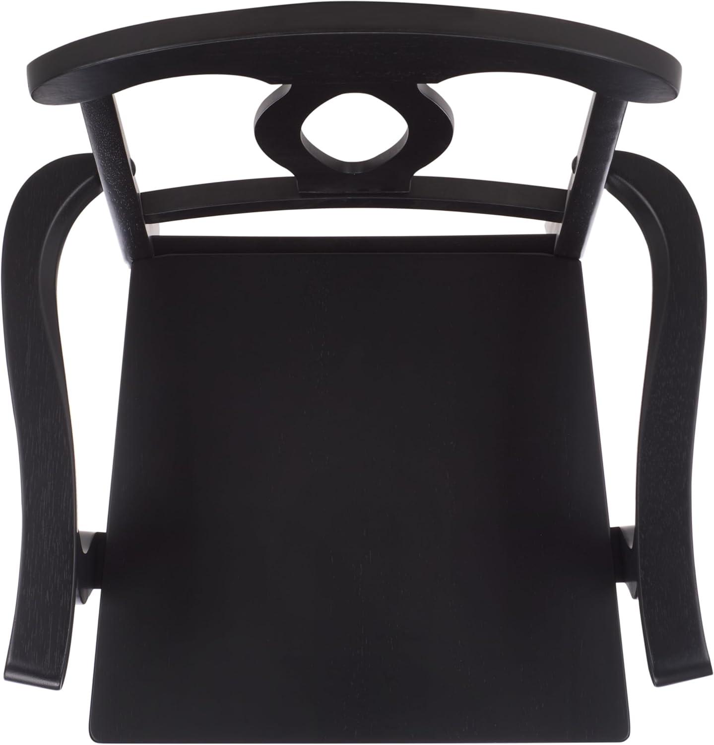 image:imageSAFAVIEH Home Collection Hannelore Solid Wood Dining Arm Chair Dark Oak Finish Classic Transitional Seating Design DCH6907ABlack