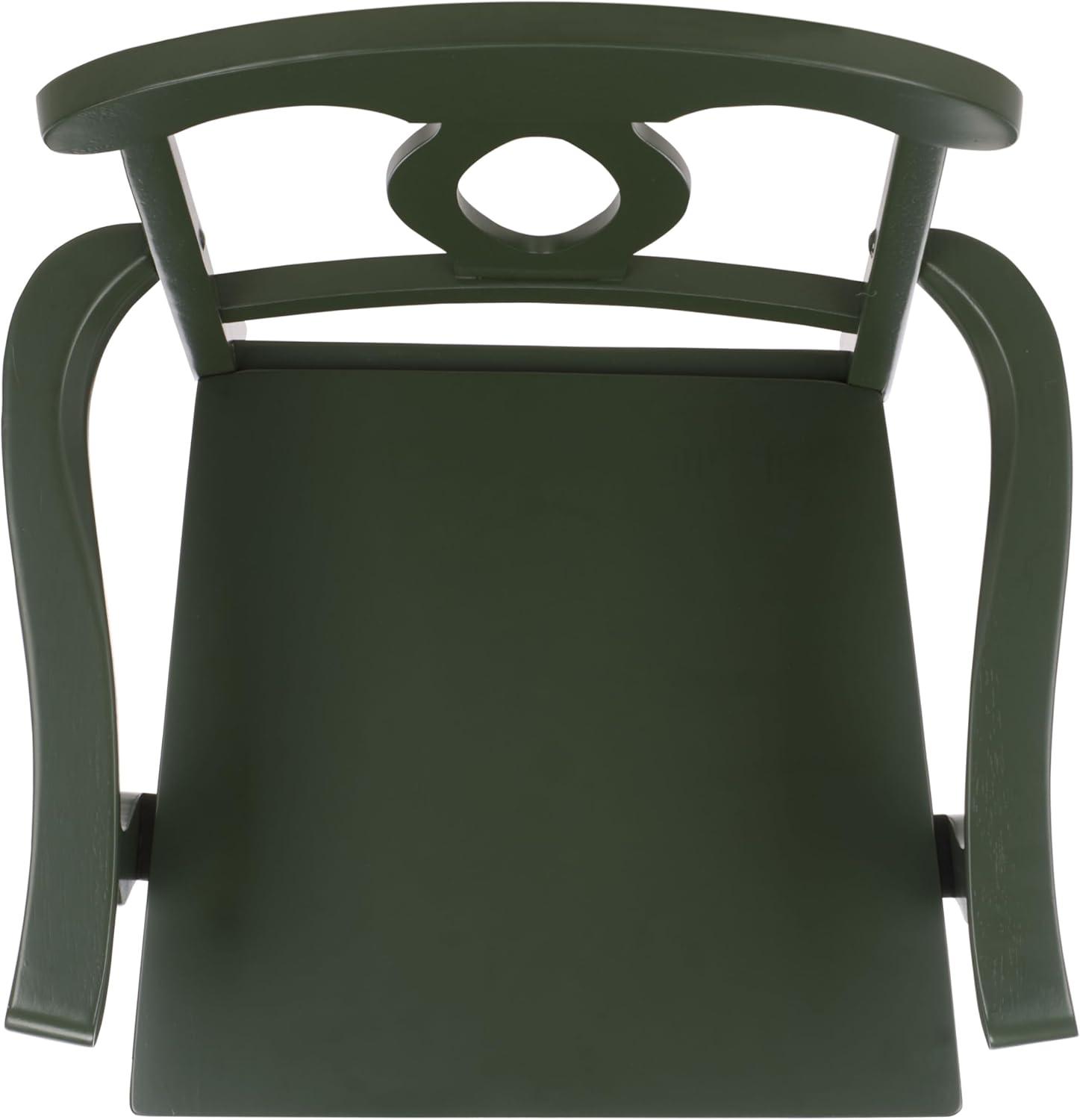 image:imageSAFAVIEH Home Collection Hannelore Solid Wood Dining Arm Chair Dark Oak Finish Classic Transitional Seating Design DCH6907ADark Green