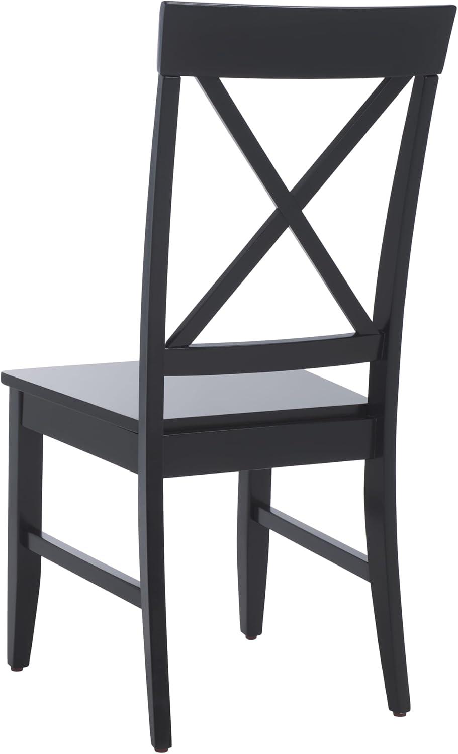 image:imageSAFAVIEH Home Collection Ksenia XBack Dining Side Chair Solid Wood Black Finish Farmhouse Classic DCH6902EBlack