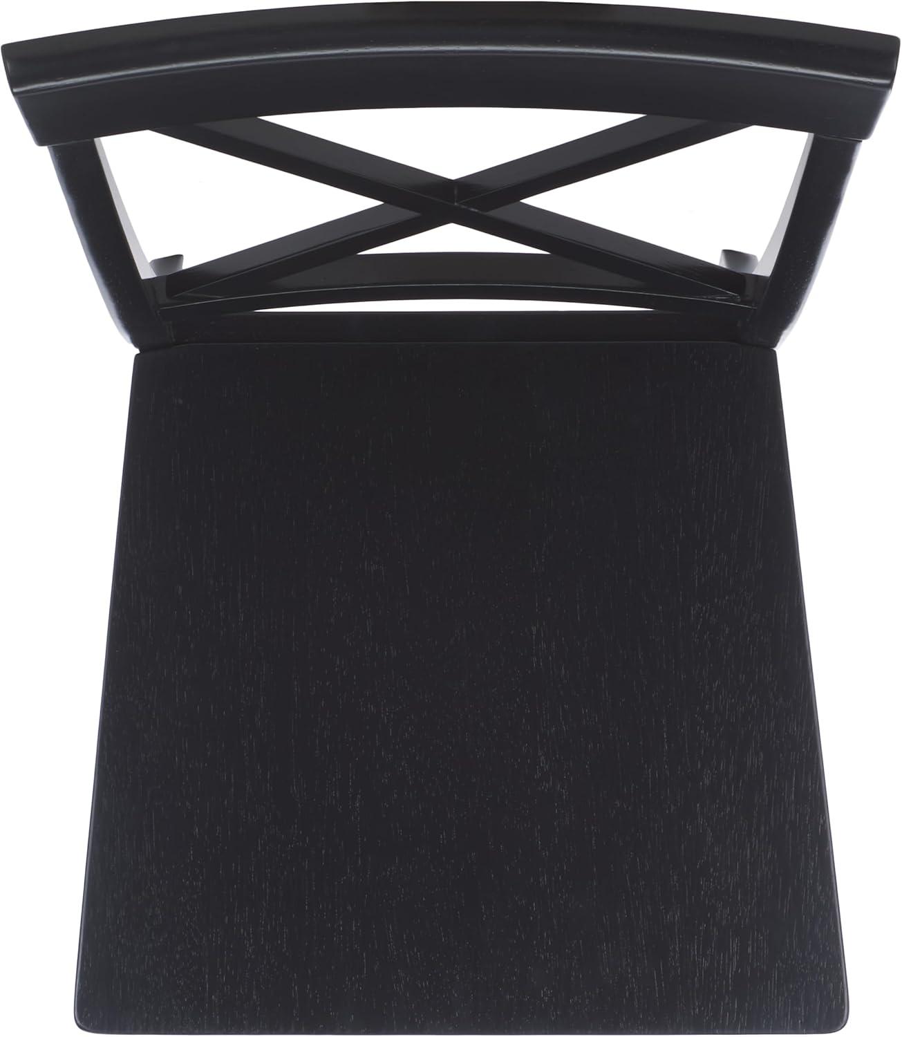 image:imageSAFAVIEH Home Collection Ksenia XBack Dining Side Chair Solid Wood Black Finish Farmhouse Classic DCH6902EBlack