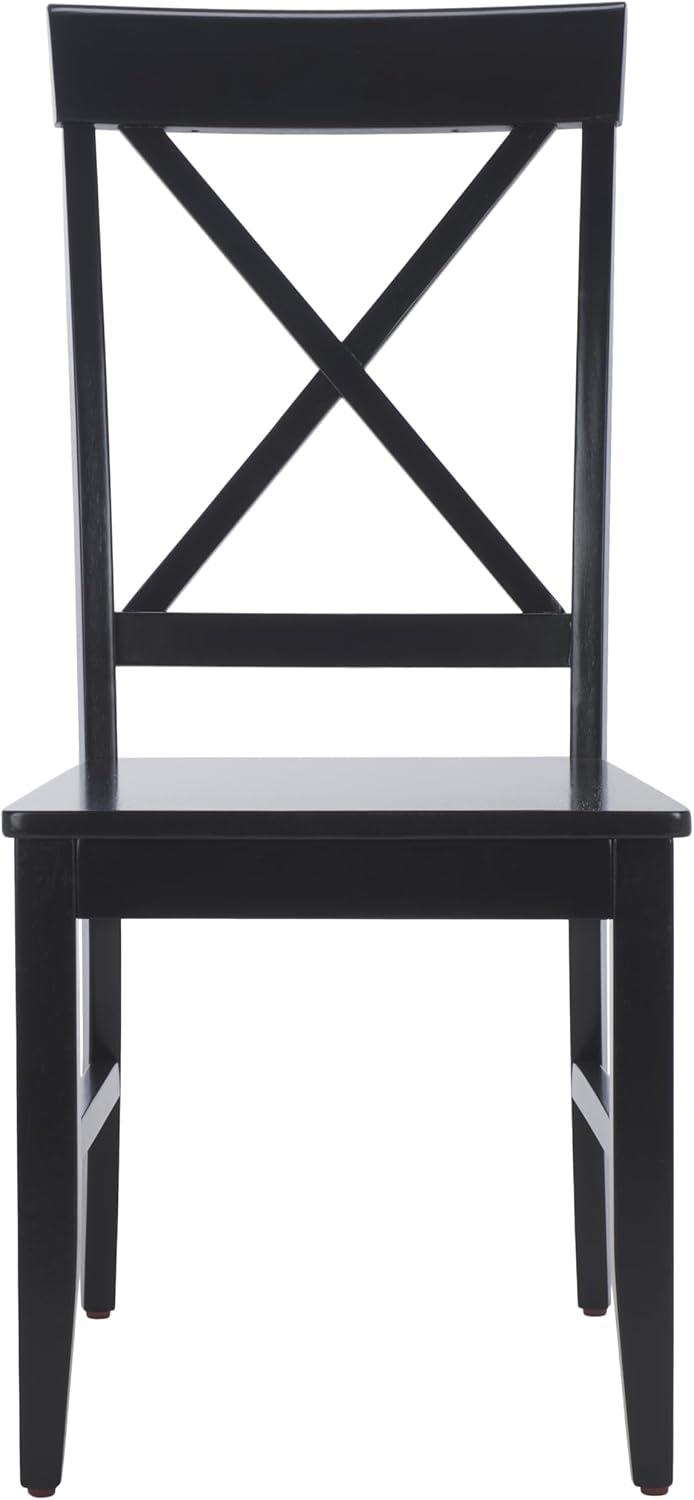image:imageSAFAVIEH Home Collection Ksenia XBack Dining Side Chair Solid Wood Black Finish Farmhouse Classic DCH6902EBlack
