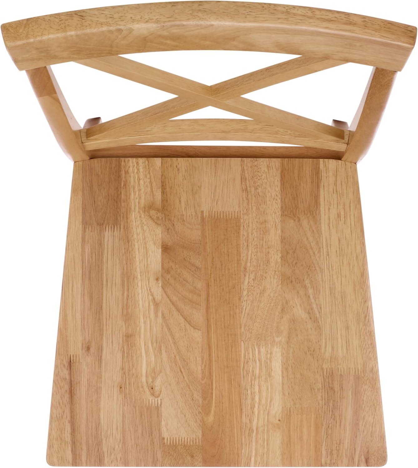 image:imageSAFAVIEH Home Collection Ksenia XBack Dining Side Chair Solid Wood Black Finish Farmhouse Classic DCH6902ELight Oak
