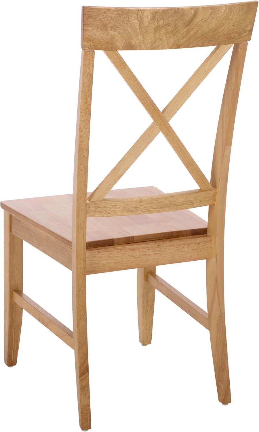 image:imageSAFAVIEH Home Collection Ksenia XBack Dining Side Chair Solid Wood Black Finish Farmhouse Classic DCH6902ELight Oak