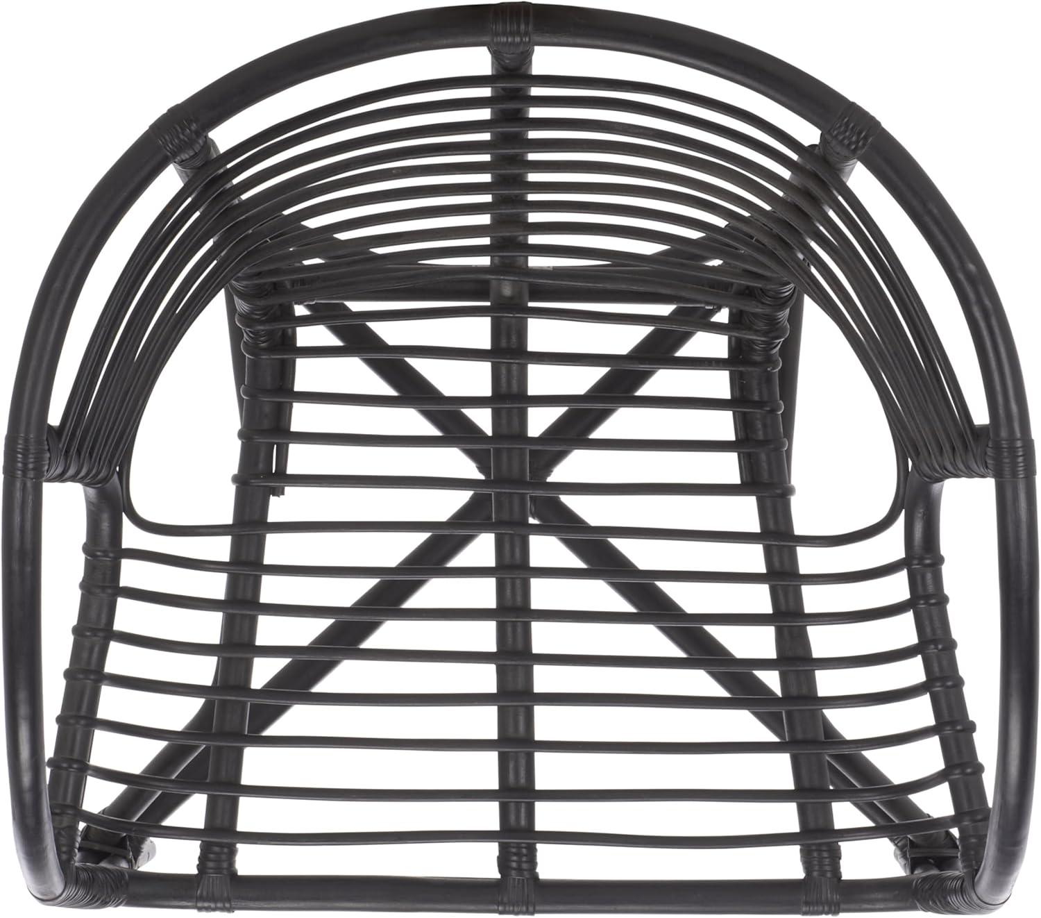 image:imageSAFAVIEH Home Collection Valeriya Woven Rattan Arm Chair Black Finish Fully Assembled Accent Chair for Living Room or Bedroom Modern Boho Style ACH9903ABlack