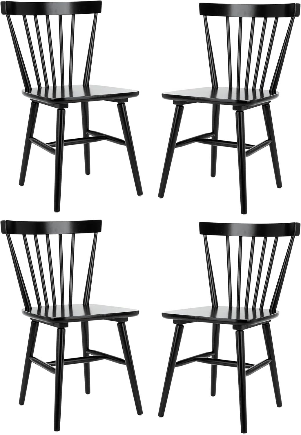 image:imageSAFAVIEH Home Collection Winona Set of 2 Honey Windsor Farmhouse Dining Chairs Spindle Back Wood Chairs Classic Casual Seating DCH8500KSET2Black