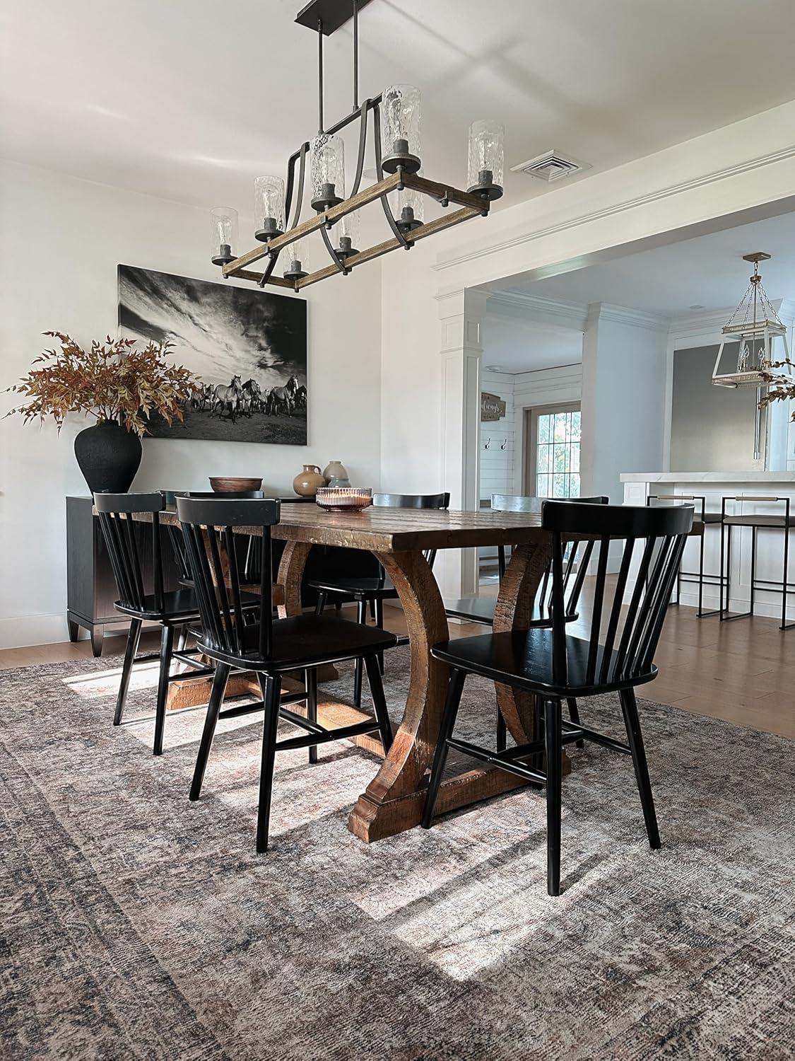 image:imageSAFAVIEH Home Collection Winona Set of 2 Honey Windsor Farmhouse Dining Chairs Spindle Back Wood Chairs Classic Casual Seating DCH8500KSET2Black