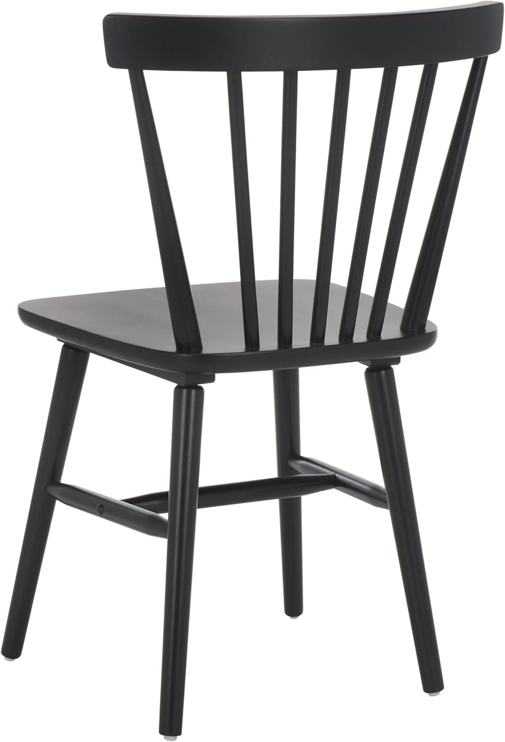 image:imageSAFAVIEH Home Collection Winona Set of 2 Honey Windsor Farmhouse Dining Chairs Spindle Back Wood Chairs Classic Casual Seating DCH8500KSET2Matte Black
