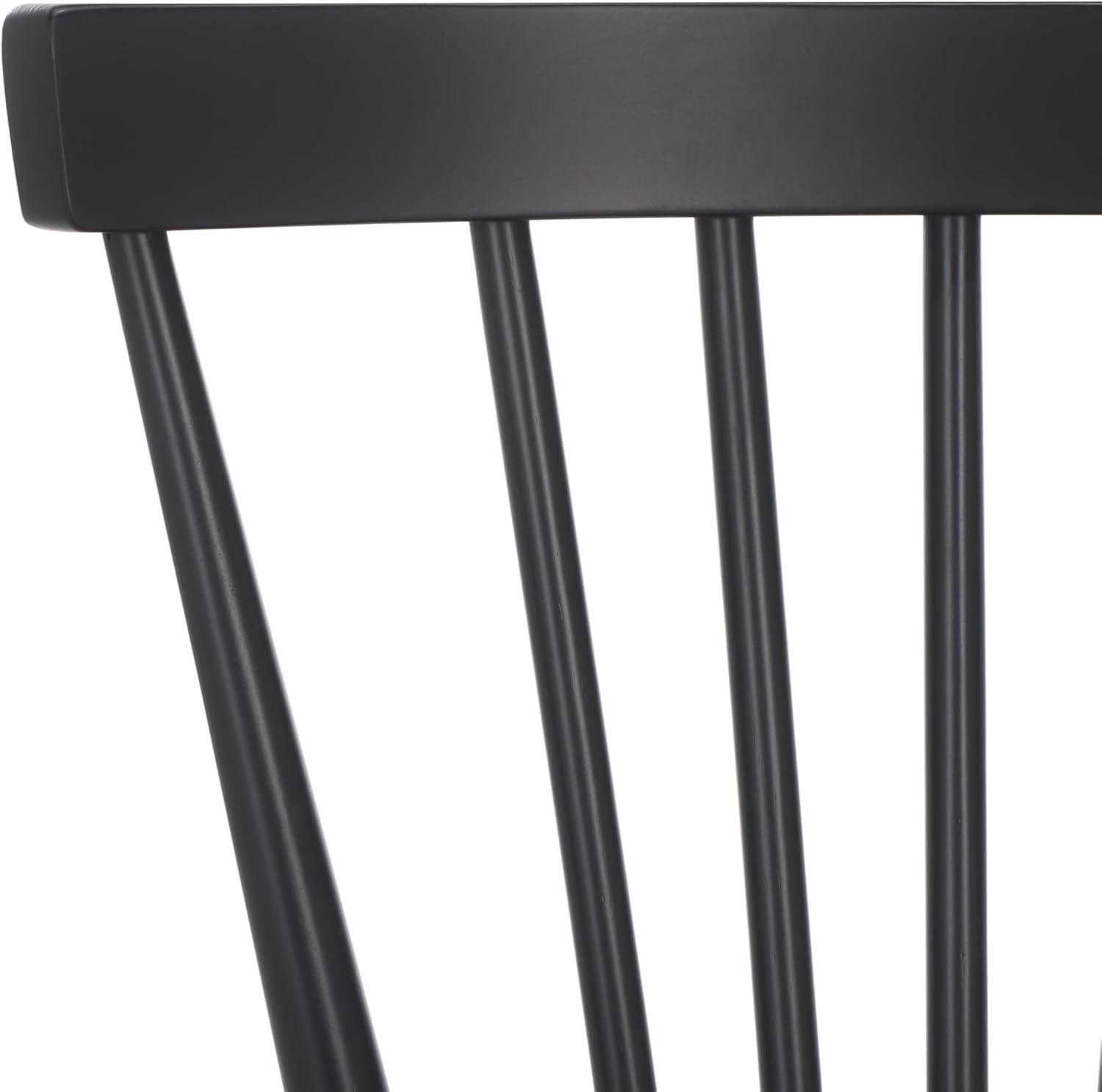image:imageSAFAVIEH Home Collection Winona Set of 2 Honey Windsor Farmhouse Dining Chairs Spindle Back Wood Chairs Classic Casual Seating DCH8500KSET2Matte Black