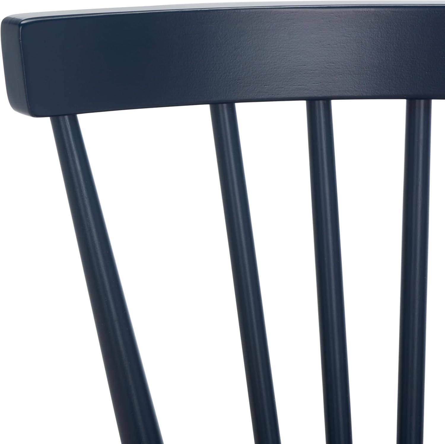 image:imageSAFAVIEH Home Collection Winona Set of 2 Honey Windsor Farmhouse Dining Chairs Spindle Back Wood Chairs Classic Casual Seating DCH8500KSET2Navy