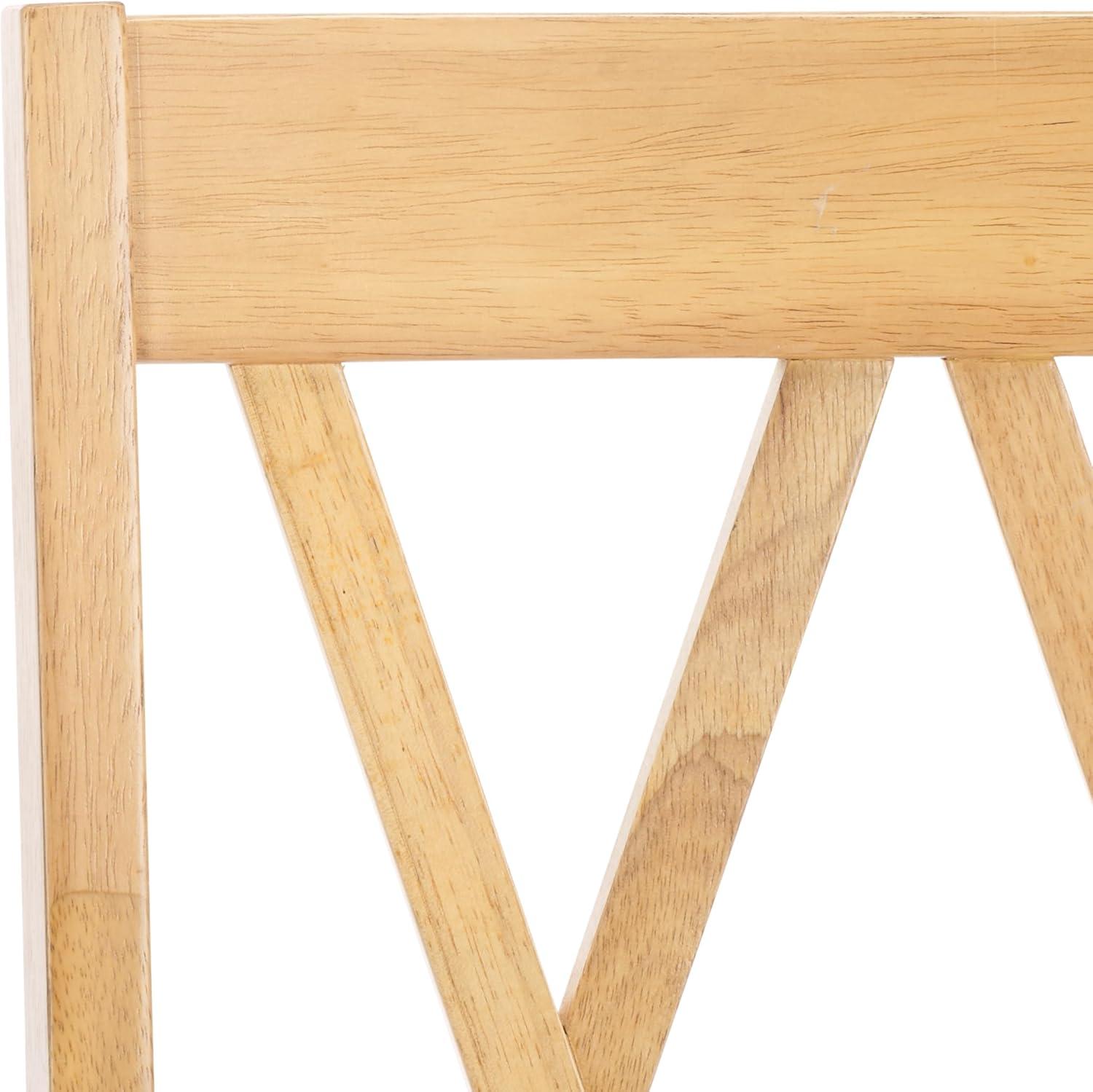image:imageSAFAVIEH Home Collection Yana Double XBack Dining Side Chair Solid Wood Light Oak Finish Classic Farmhouse Style DCH6900BLight Oak