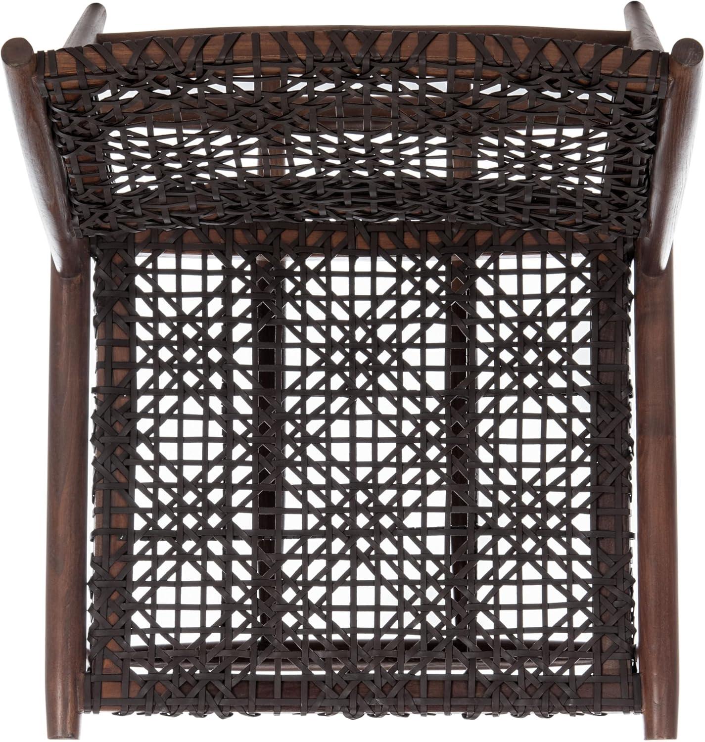 image:imageSAFAVIEH Home Collection Bandelier Natural Sungkai Solid WoodCognac Brown Leather Weave Accent Chair Fully AssembledBrown Brown