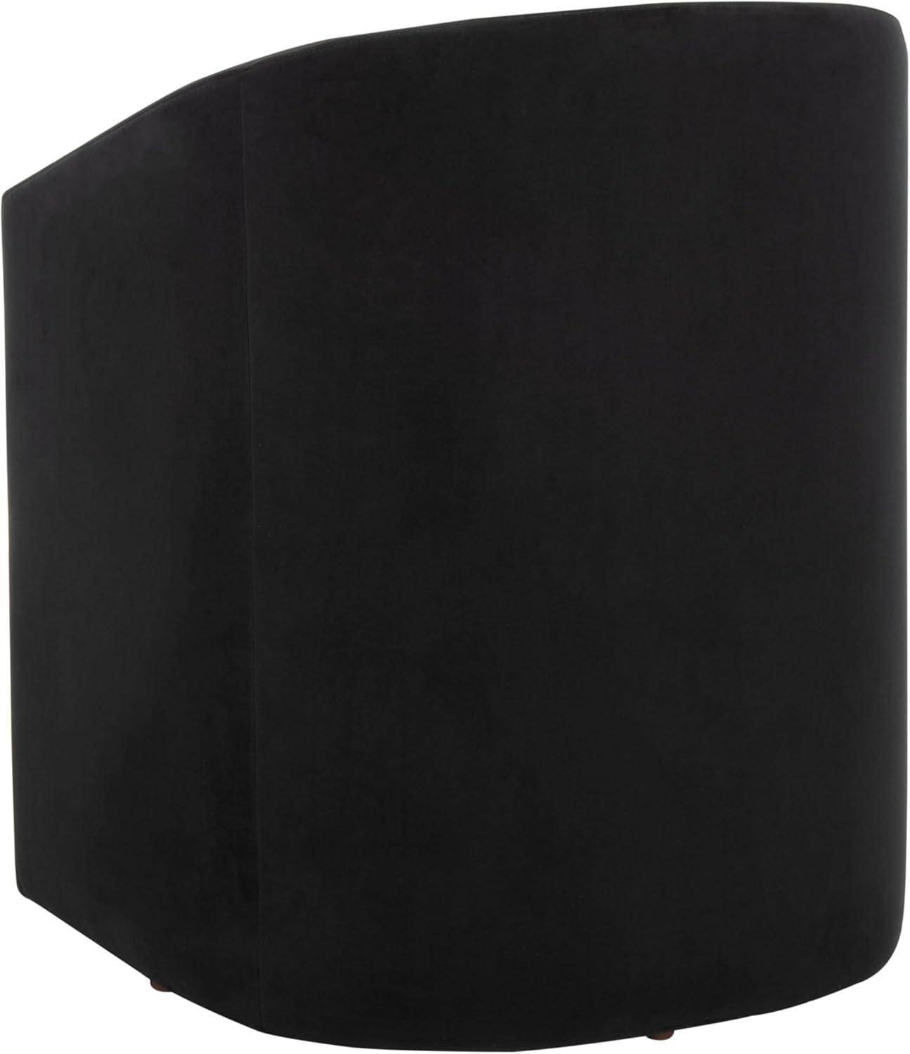 image:imageSAFAVIEH Home Collection Eydis Modern Light Grey Velvet Barrel Back Accent Chair Fully AssembledBlack