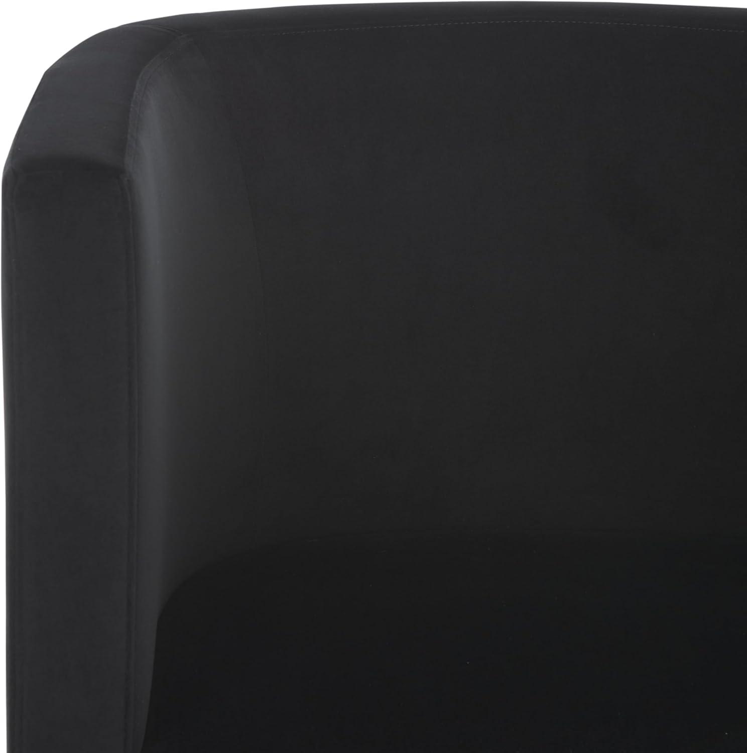 image:imageSAFAVIEH Home Collection Eydis Modern Light Grey Velvet Barrel Back Accent Chair Fully AssembledBlack