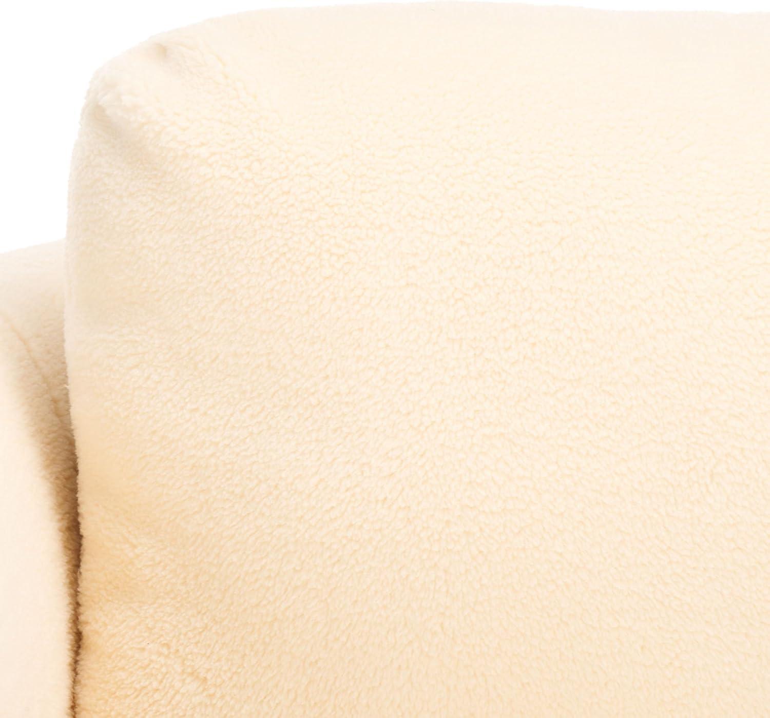image:imageSAFAVIEH Home Collection Fifer MidCentury Modern Cream Faux Shearling Fur Accent Chair Fully AssembledCream Faux Shearling