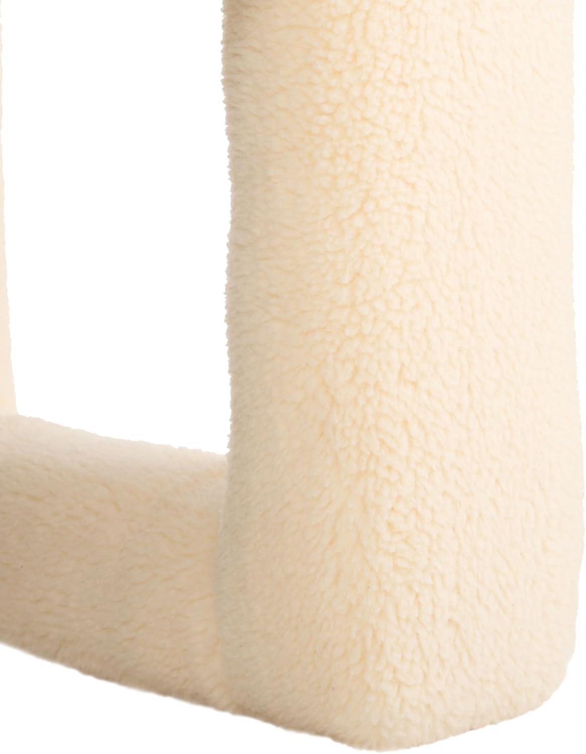 image:imageSAFAVIEH Home Collection Fifer MidCentury Modern Cream Faux Shearling Fur Accent Chair Fully AssembledCream Faux Shearling