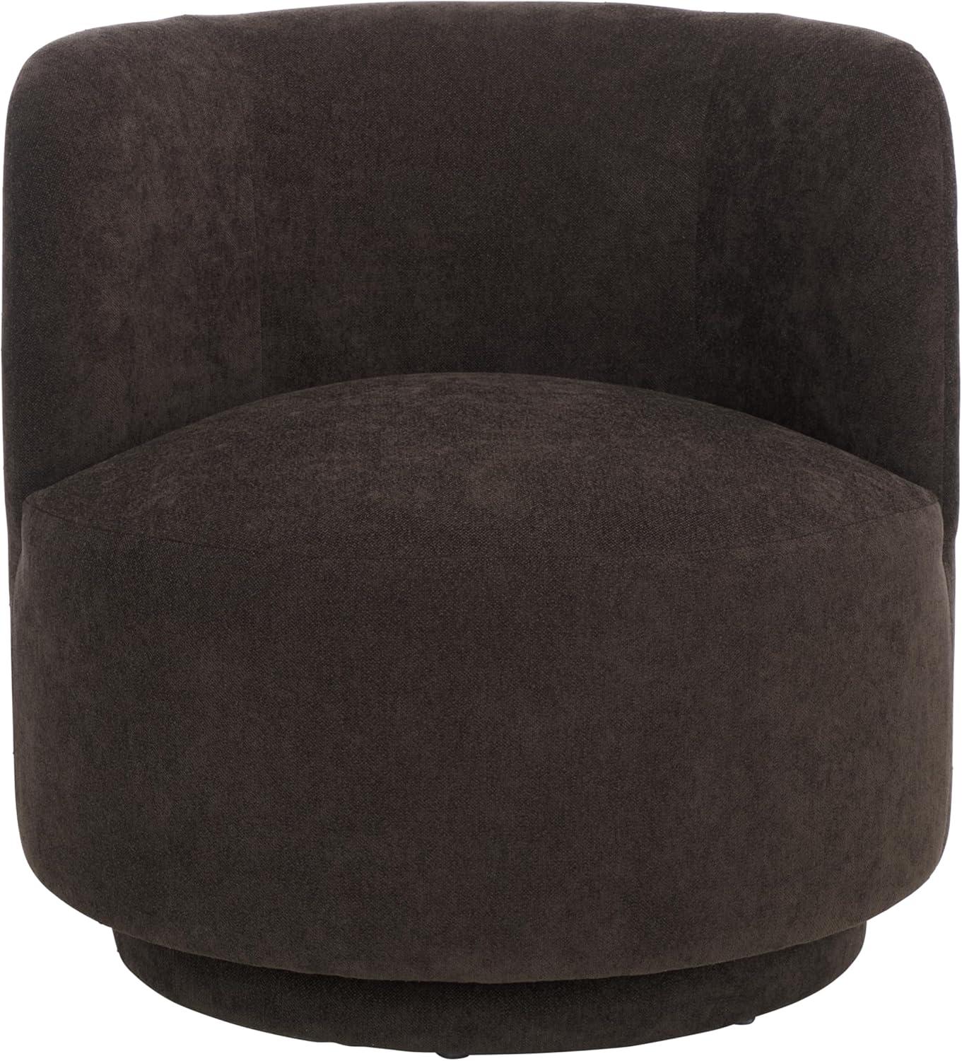 image:imageSAFAVIEH Home Collection Hayls Brown Linen Swivel Accent Chair Fully AssembledBrown