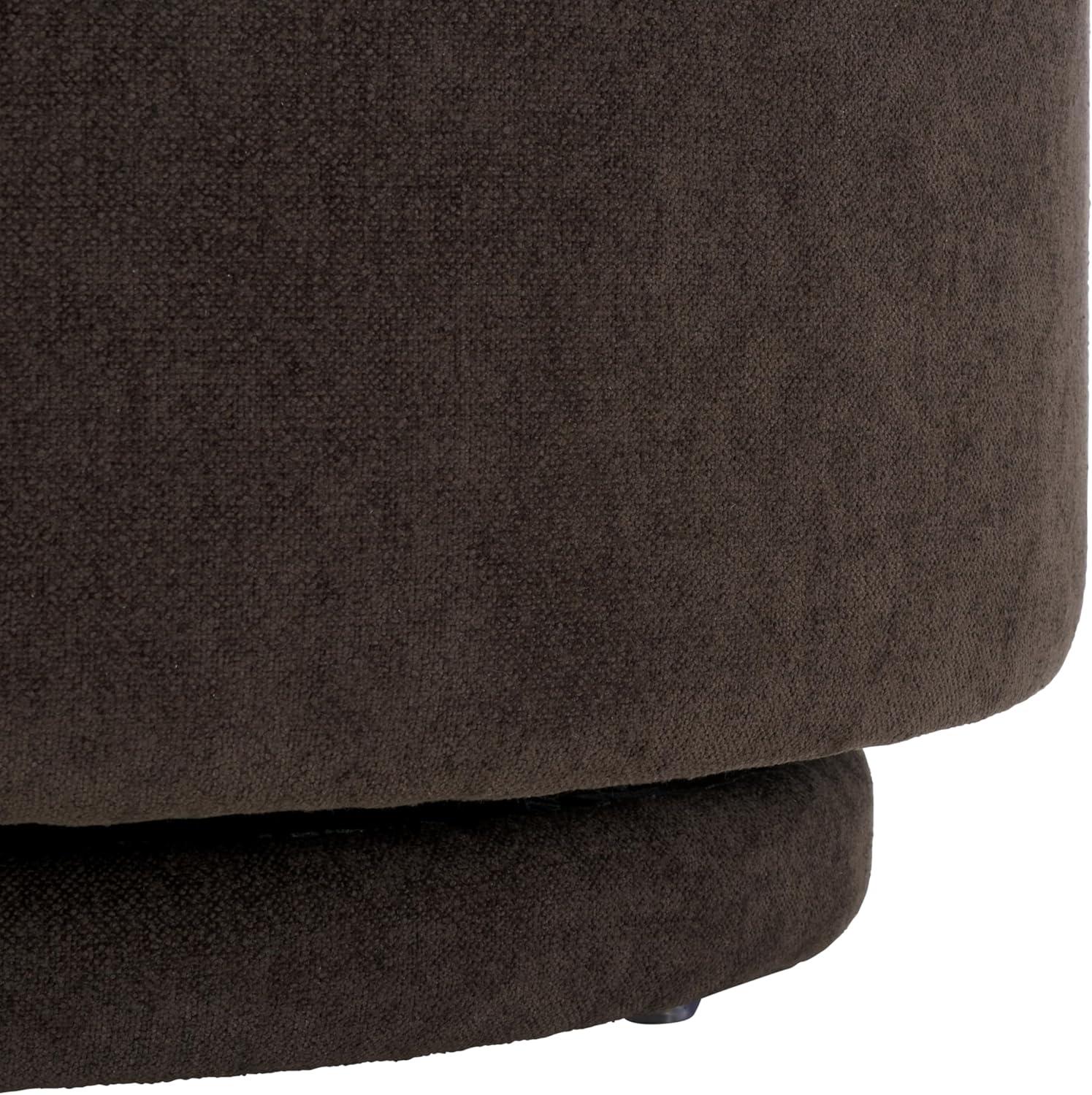 image:imageSAFAVIEH Home Collection Hayls Brown Linen Swivel Accent Chair Fully AssembledBrown