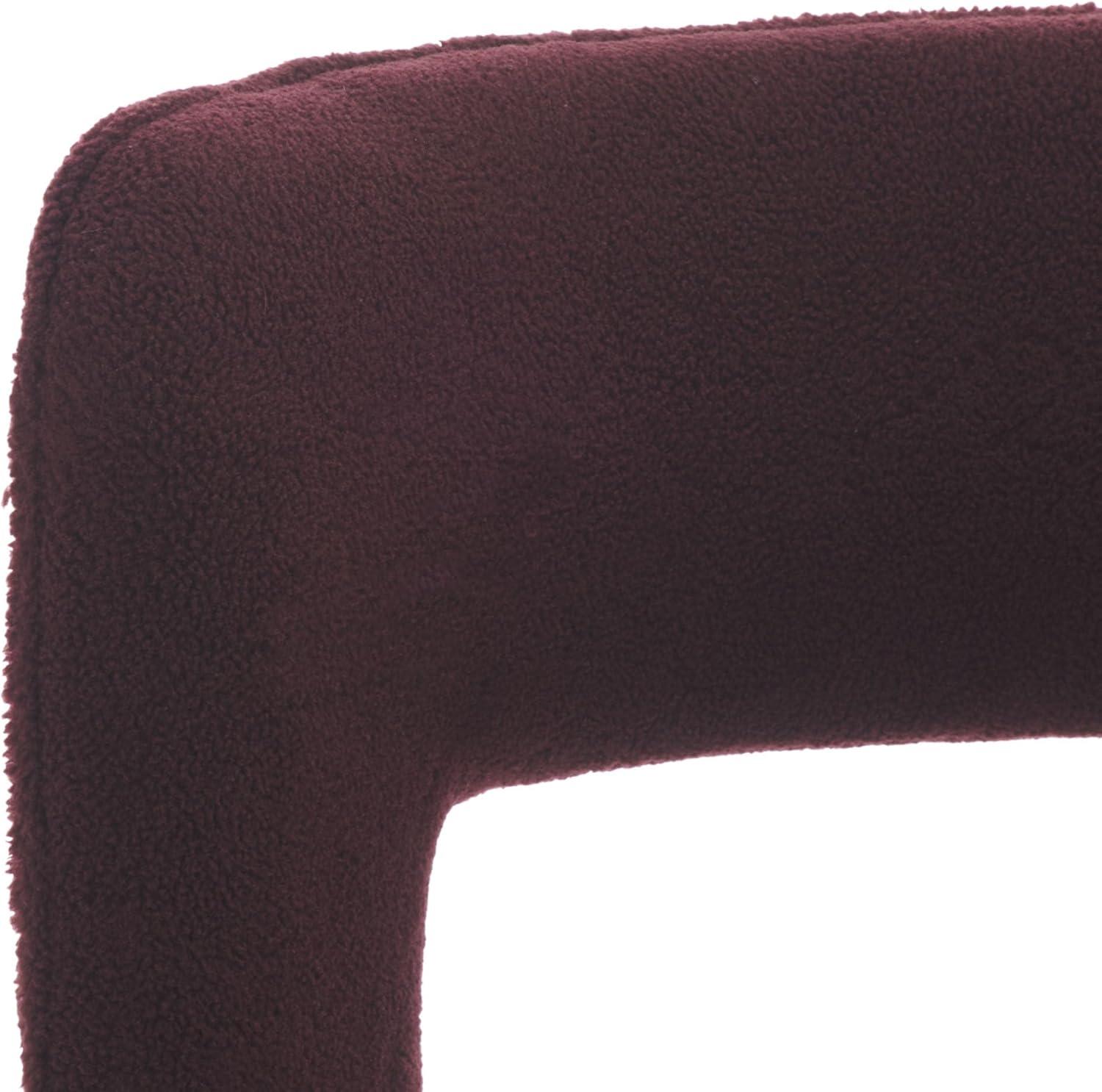 image:imageSAFAVIEH Home Collection JoJo Beige Faux Shearling Round Seat Upholstered Accent Chair Fully AssembledBordeaux