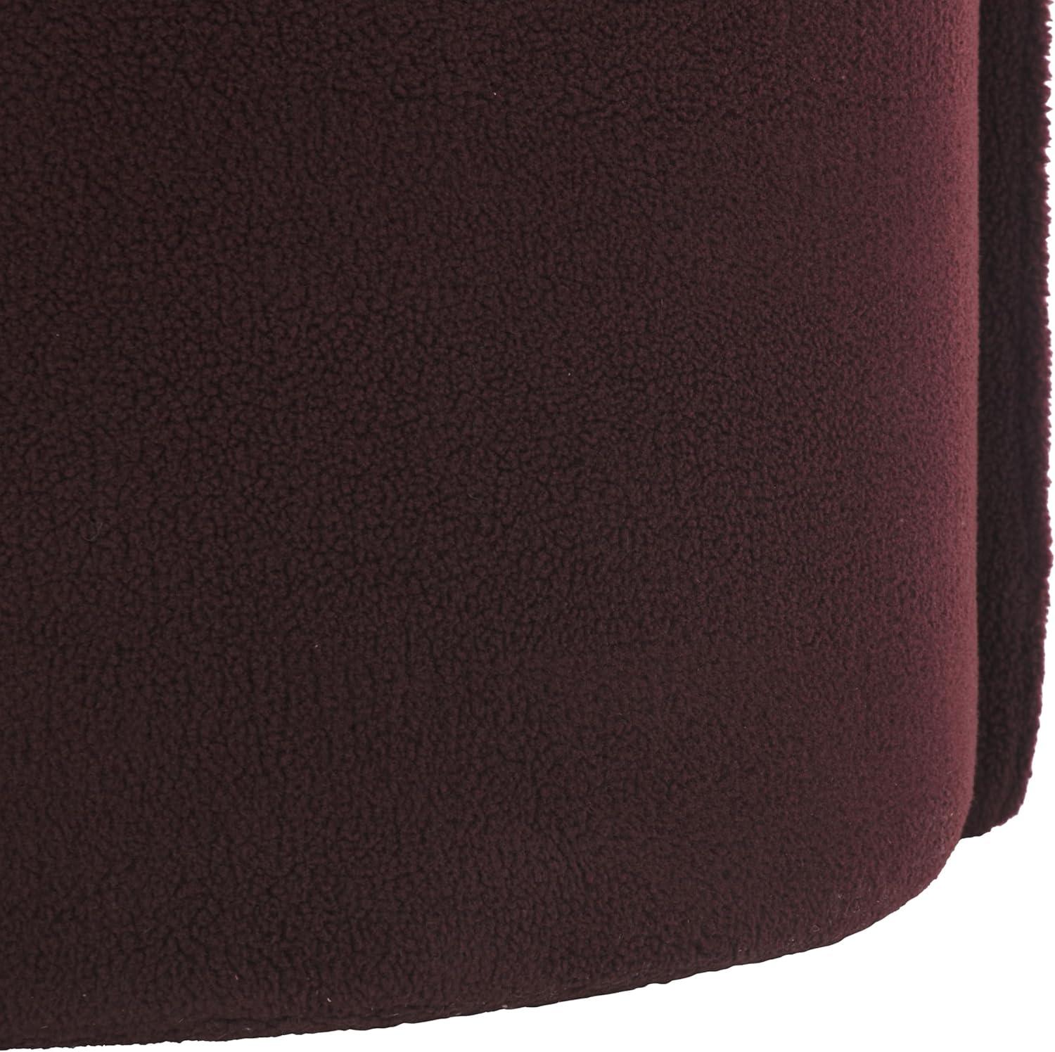 image:imageSAFAVIEH Home Collection JoJo Beige Faux Shearling Round Seat Upholstered Accent Chair Fully AssembledBordeaux