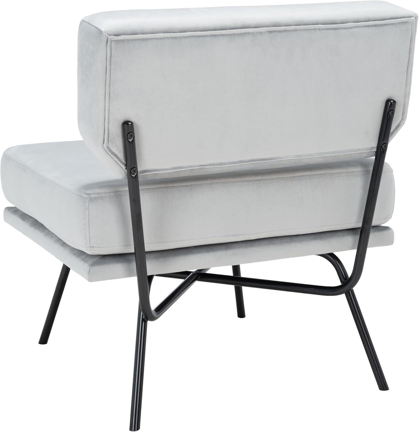 image:imageSAFAVIEH Home Collection Kermit Modern Malachite Green VelvetMatte Black Living Room Dining Room Bedroom Office Foyer Accent ChairGrey VelvetMatte Black