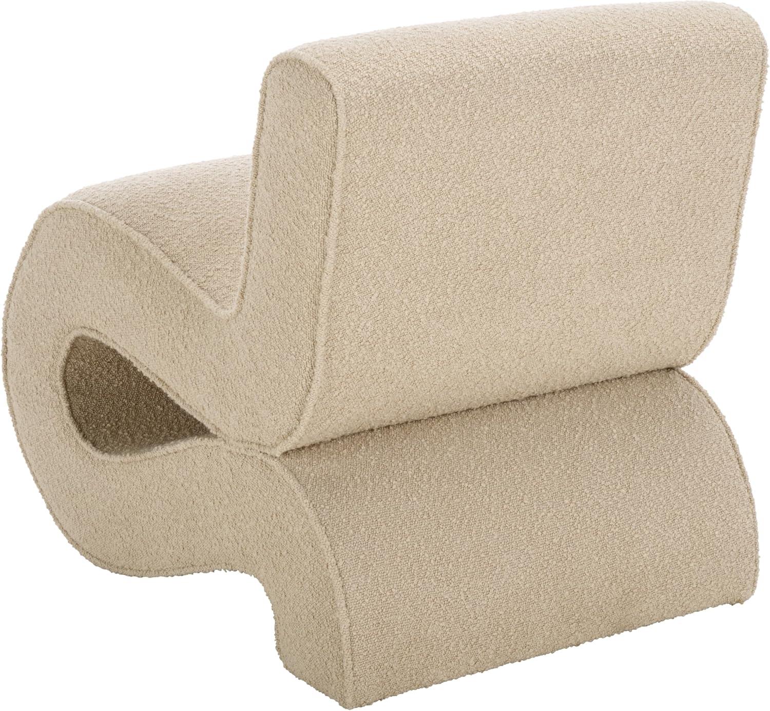 image:imageSAFAVIEH Home Collection Mikk MidCentury Modern Beige Boucle Accent Chair Fully AssembledBeige