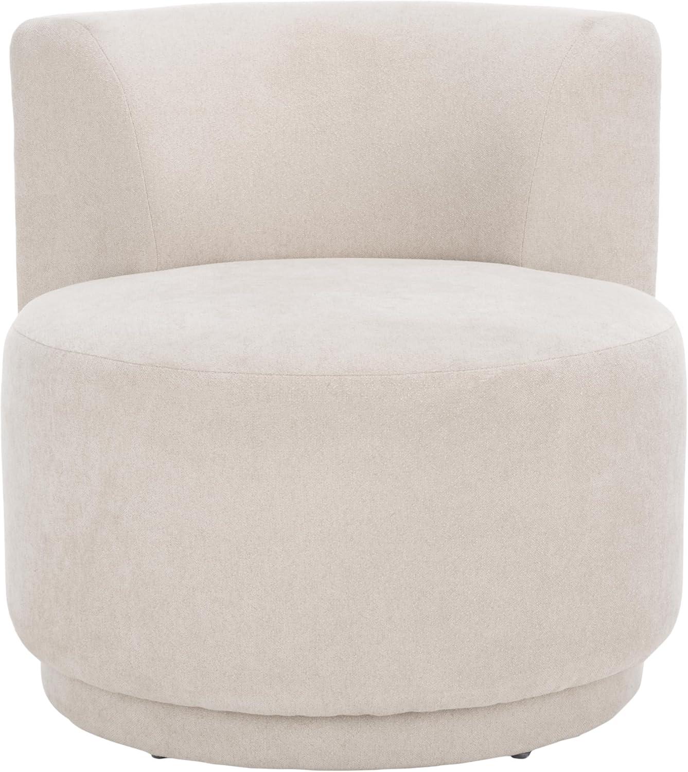 image:imageSAFAVIEH Home Collection Rhyt Beige Linen Accent Chair Fully AssembledBeige