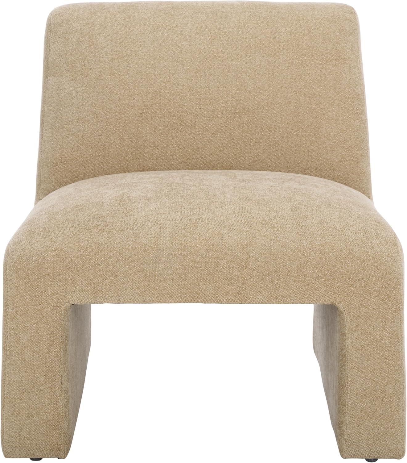 image:imageSAFAVIEH Home Collection Swip MidCentury Modern Sand Linen Accent Chair Fully AssembledSand