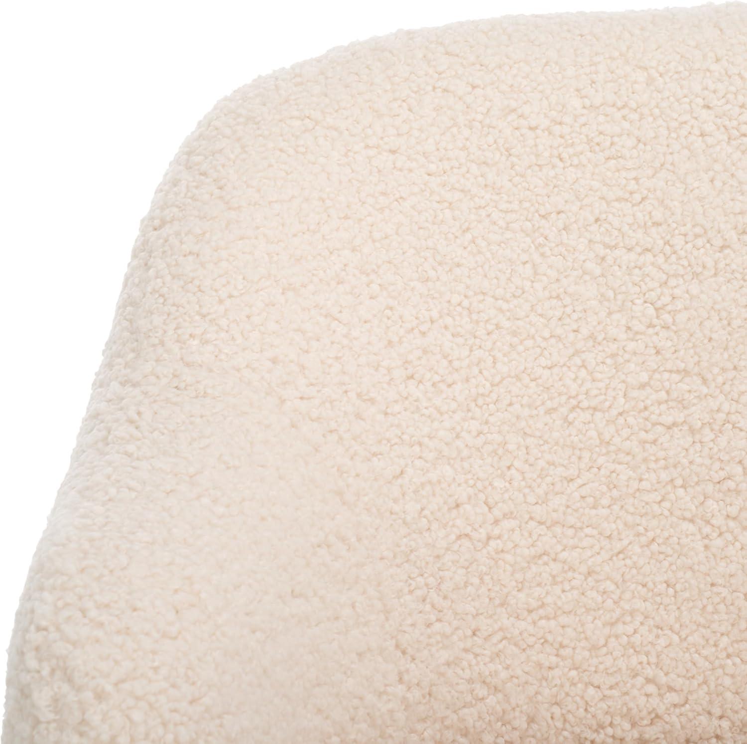 image:imageSAFAVIEH Home Collection Theoden OffWhite Faux Shearling Swivel Accent Chair Fully Assembled