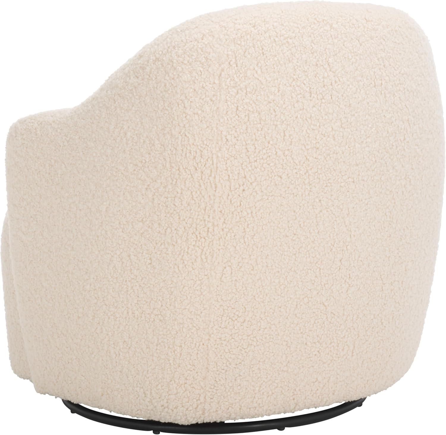 image:imageSAFAVIEH Home Collection Theoden OffWhite Faux Shearling Swivel Accent Chair Fully Assembled