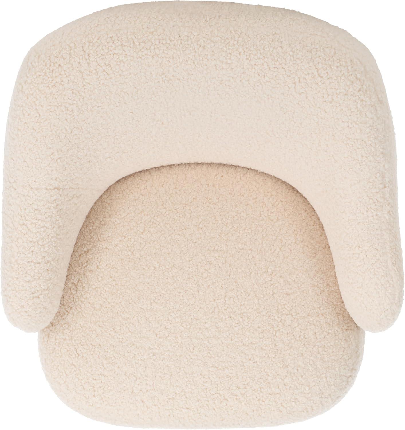 image:imageSAFAVIEH Home Collection Theoden OffWhite Faux Shearling Swivel Accent Chair Fully Assembled