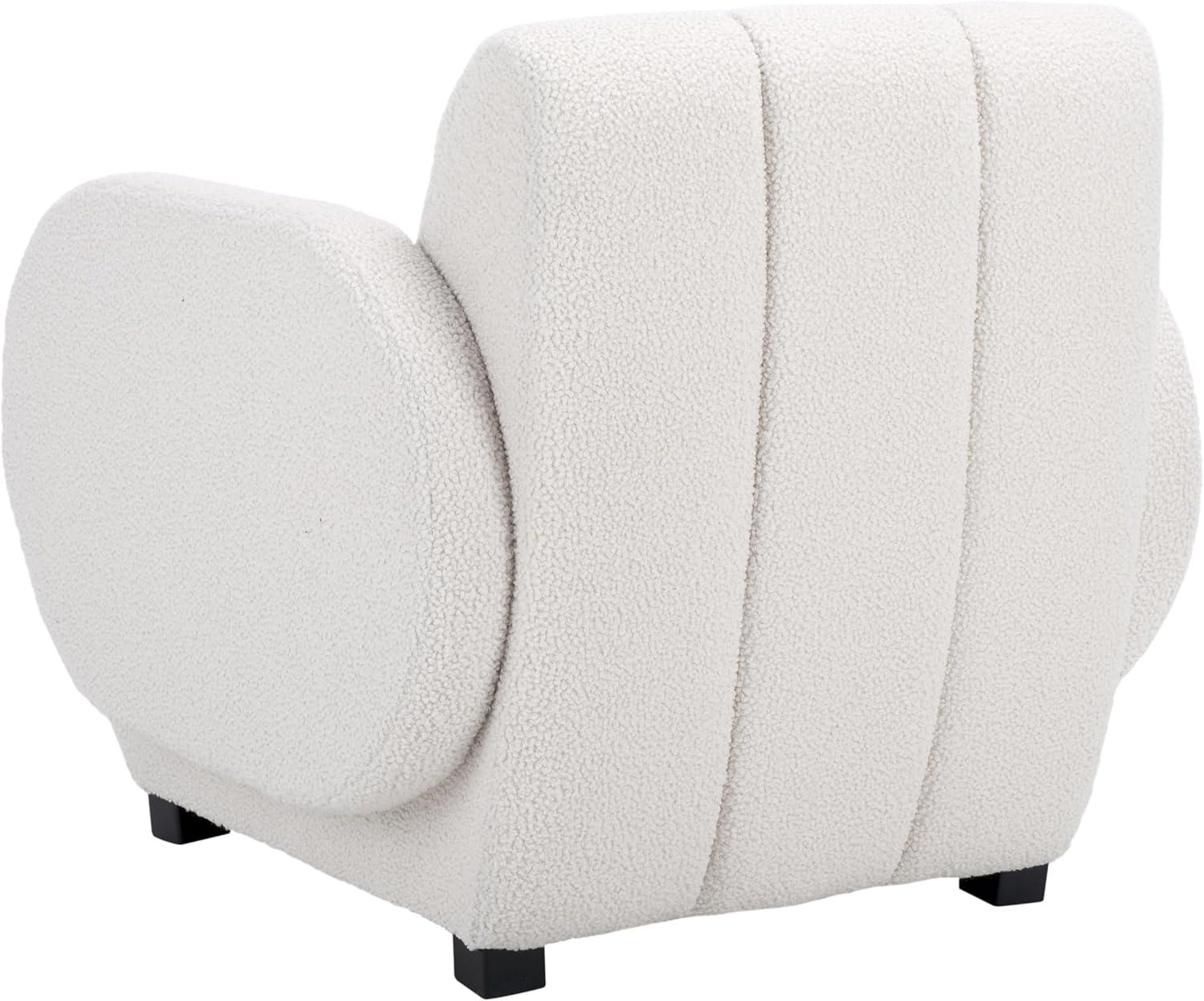 image:imageSAFAVIEH Home Collection Waylen OffWhite Channel TuftedBlack Legs Low Profile Accent Chair Fully Assembled
