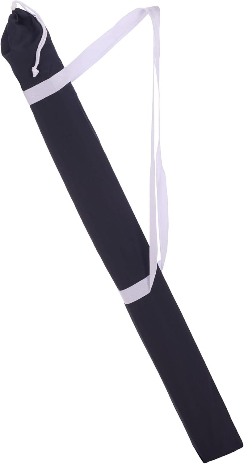 image:imageSAFAVIEH Outdoor Valencia 65 FT Beach Umbrella Canopy with White Fringe Trim Tilt Function Aluminum Pole Weather Resistant for Beach Patio Garden PAT8503Navy