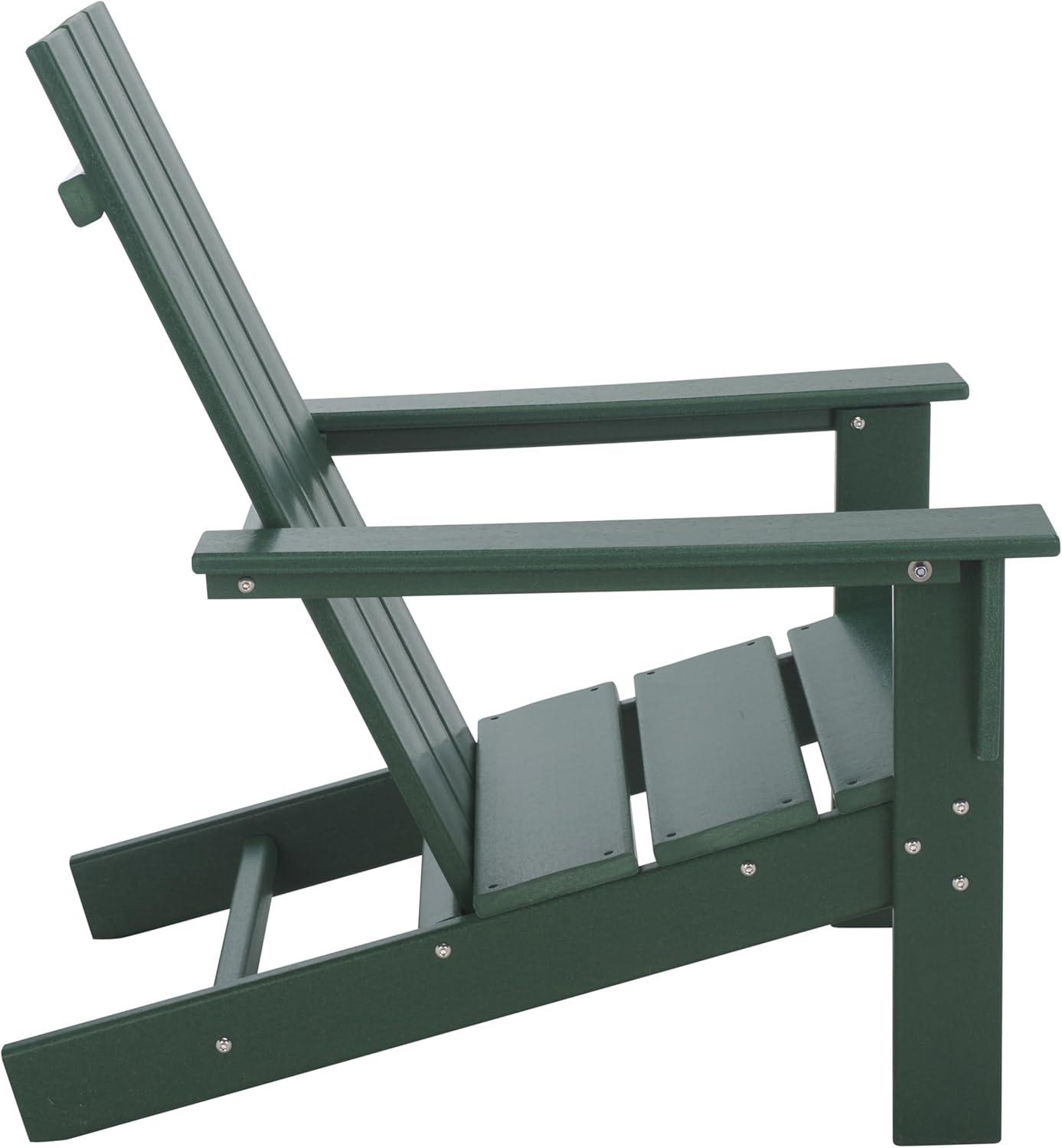 image:imageSAFAVIEH Outdoor Patio Furniture Collection All Weather Green Adirondack Chair WeatherResistant Patio Seating Fully Assembled PAT4500DGreen