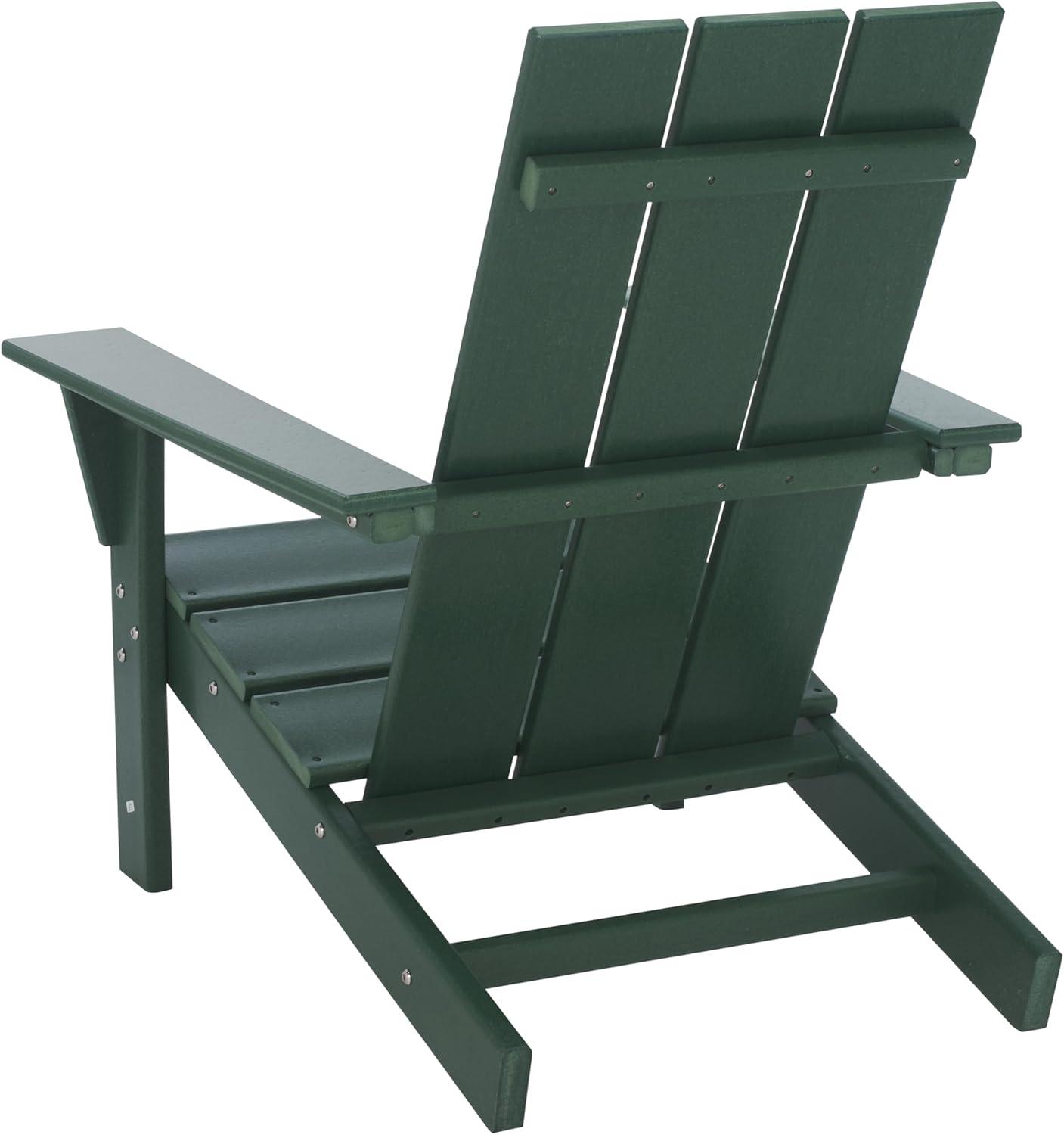 image:imageSAFAVIEH Outdoor Patio Furniture Collection All Weather Green Adirondack Chair WeatherResistant Patio Seating Fully Assembled PAT4500DGreen