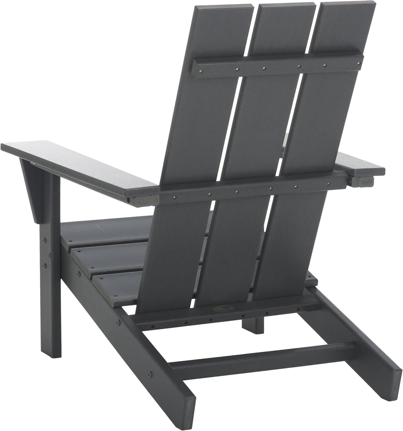 image:imageSAFAVIEH Outdoor Patio Furniture Collection All Weather Green Adirondack Chair WeatherResistant Patio Seating Fully Assembled PAT4500DGrey