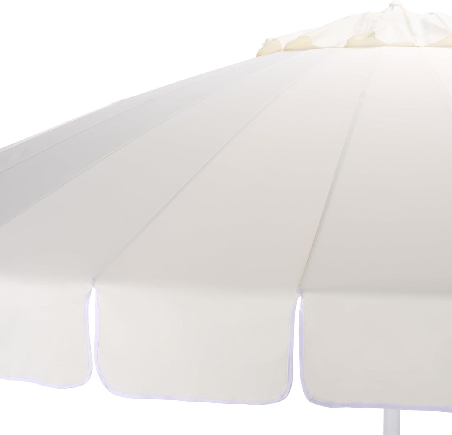 image:imageSAFAVIEH Outdoor Patio Furniture Collection Panza 9 Ft Crank Patio Umbrella Ivory amp White Pole Market Umbrella with Crank Lift PAT8026AIvoryWhite