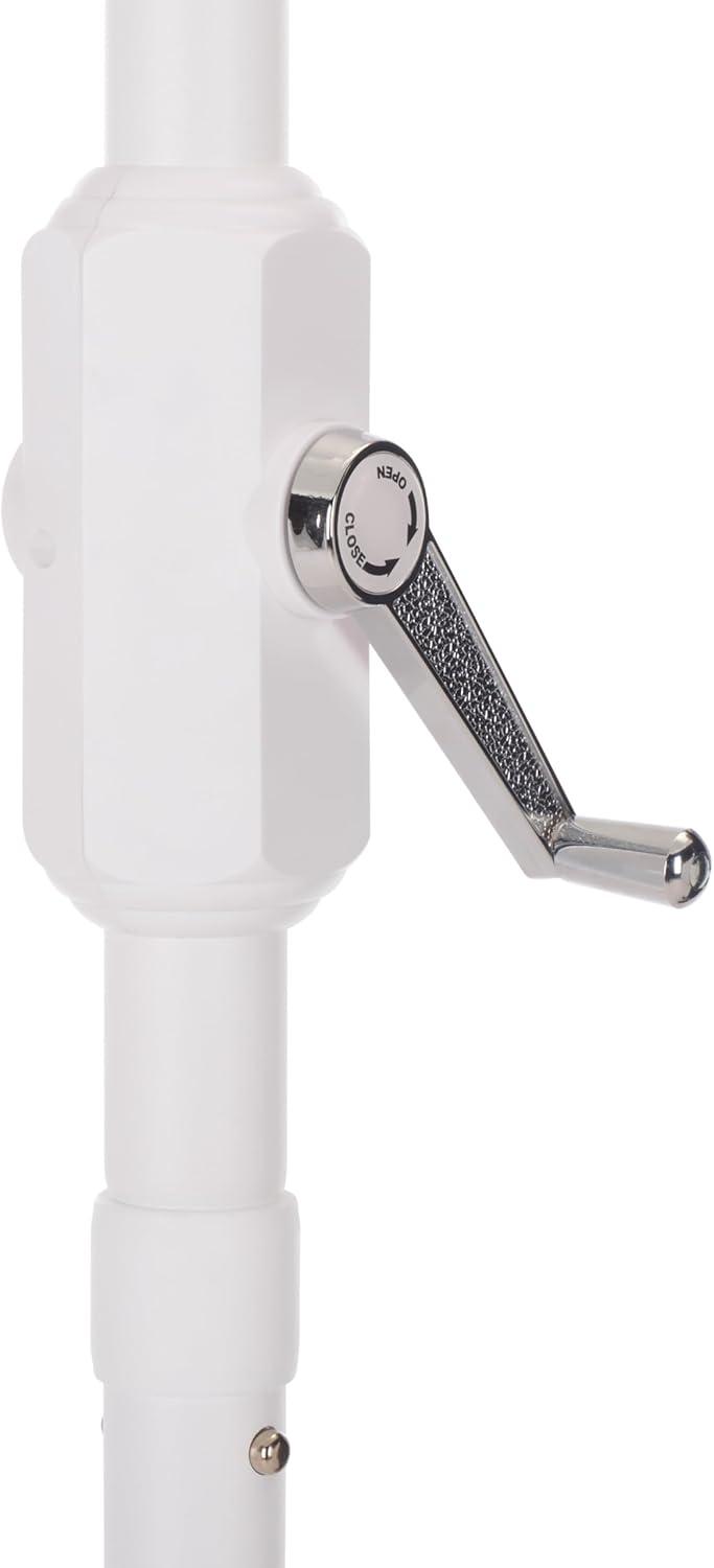 image:imageSAFAVIEH Outdoor Patio Furniture Collection Panza 9 Ft Crank Patio Umbrella Ivory amp White Pole Market Umbrella with Crank Lift PAT8026AIvoryWhite