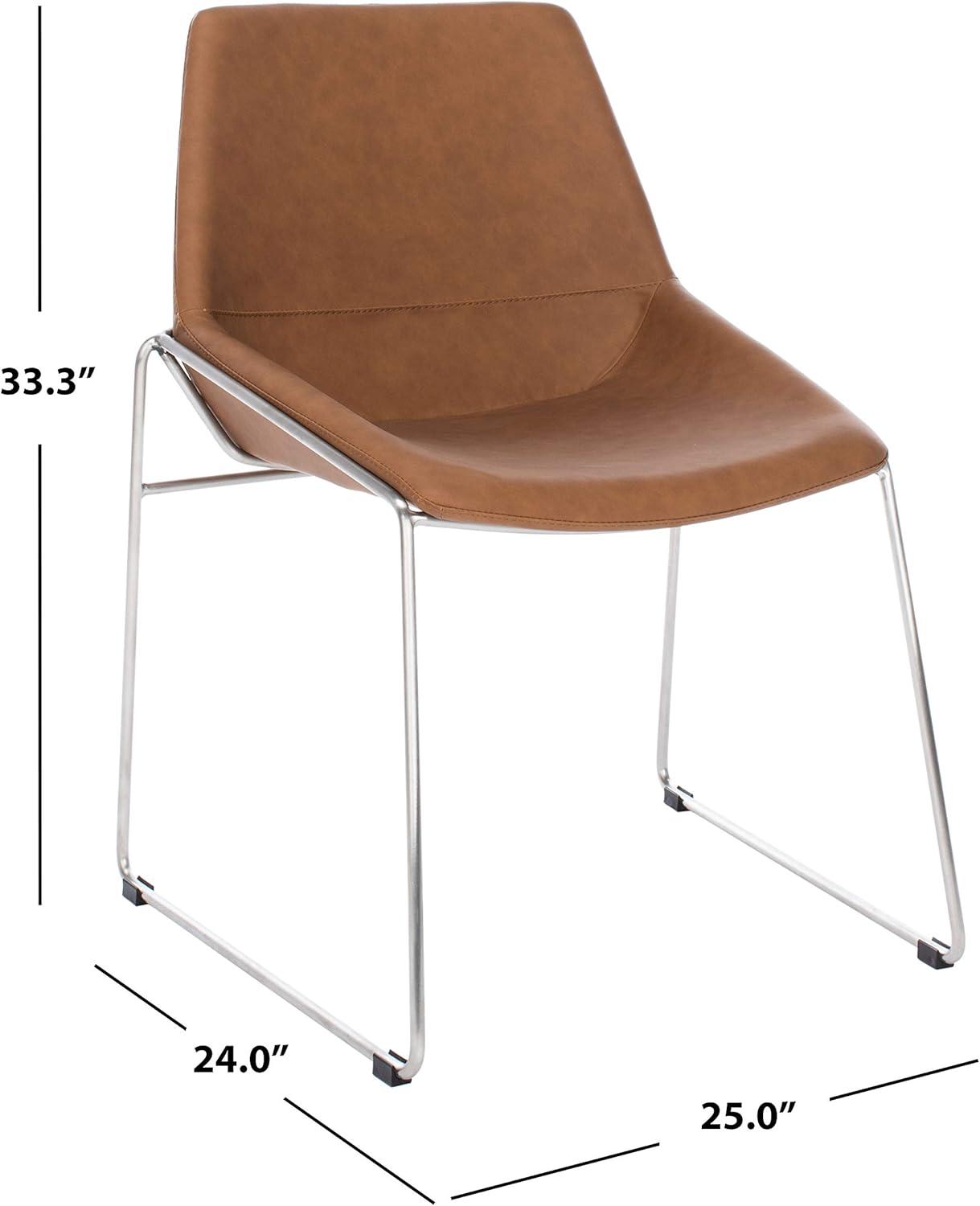 image:imageSafavieh Home Alexis Matte Stone MidCenturyCognac Silver
