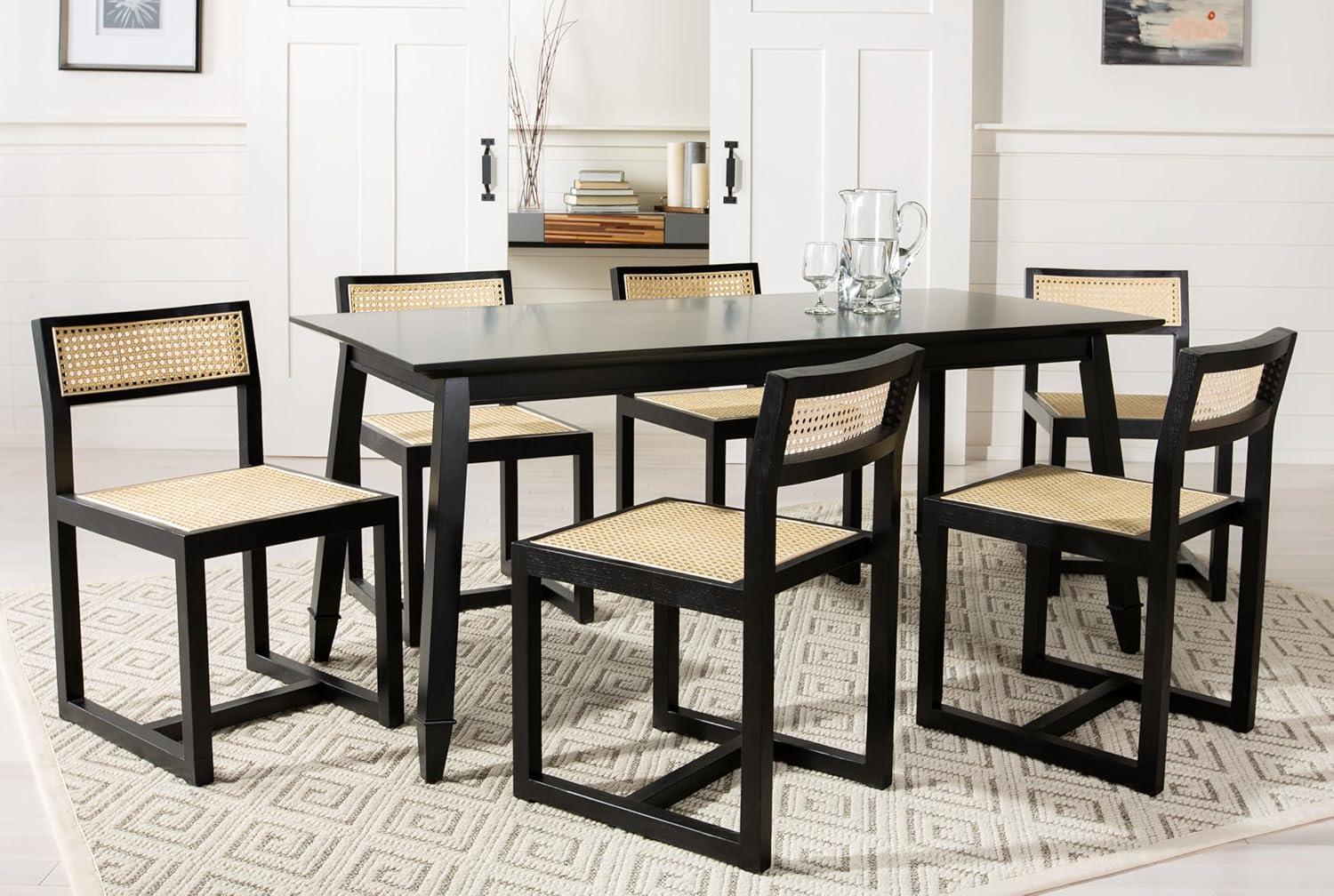 image:imageSafavieh Home Bernice White and Natural Cane Dining ChairBlack Natural