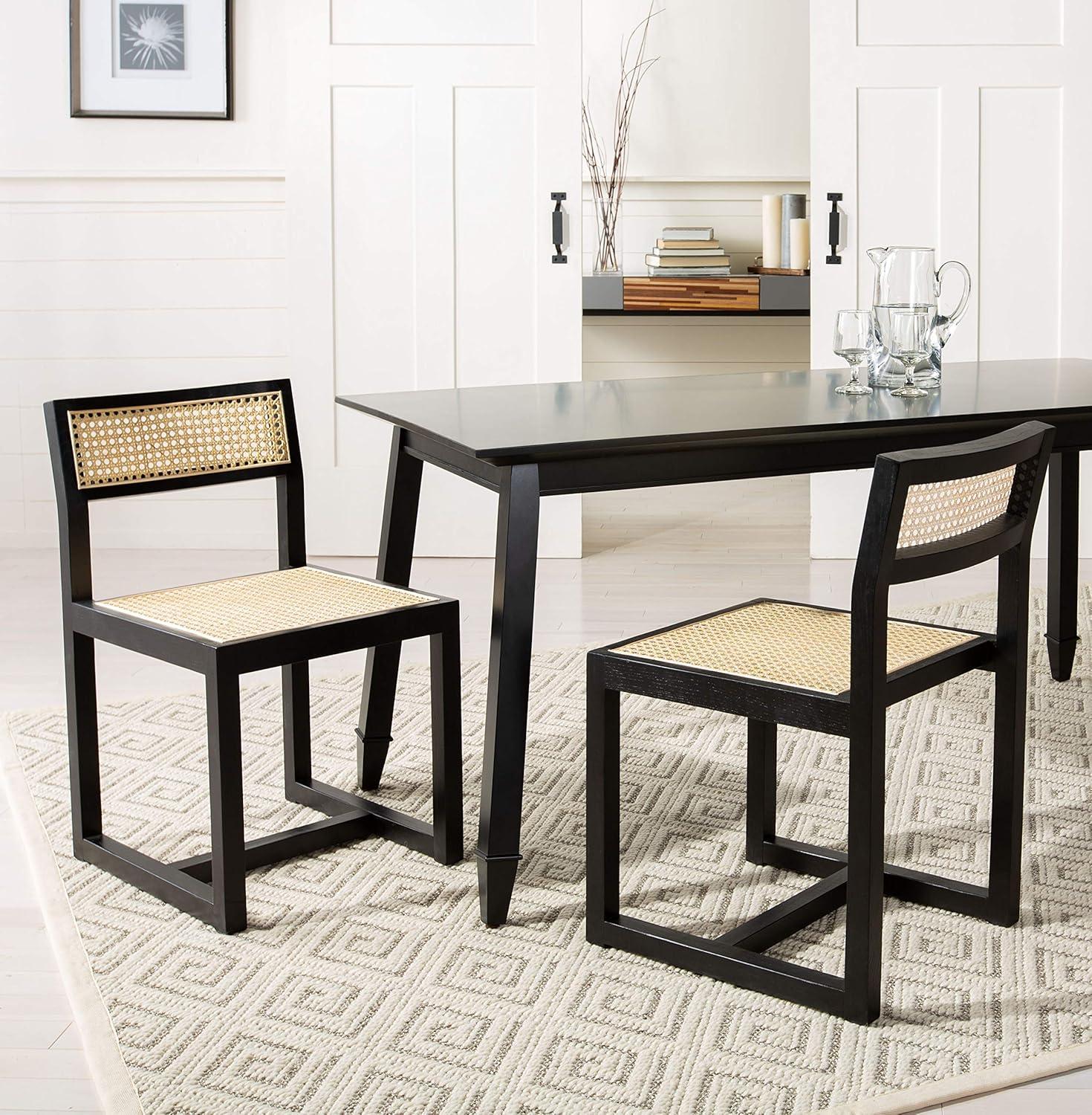 image:imageSafavieh Home Bernice White and Natural Cane Dining ChairBlack Natural