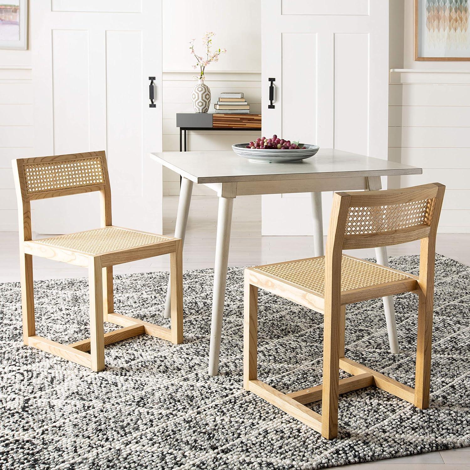 image:imageSafavieh Home Bernice White and Natural Cane Dining ChairNatural