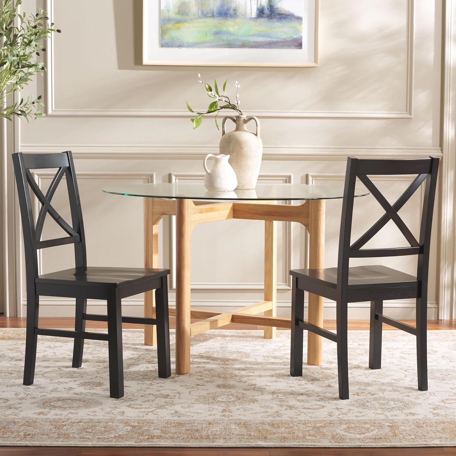 image:imageSafavieh Home Collection Akash White and Natural XBack 18inch Dining Chair Set of 2Black