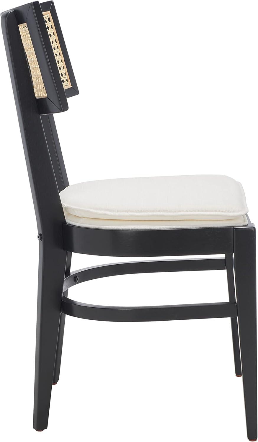 image:imageSafavieh Home Collection Galway Coastal WhiteNatural Cane Seat Cushion Dining ChairBlackNatural