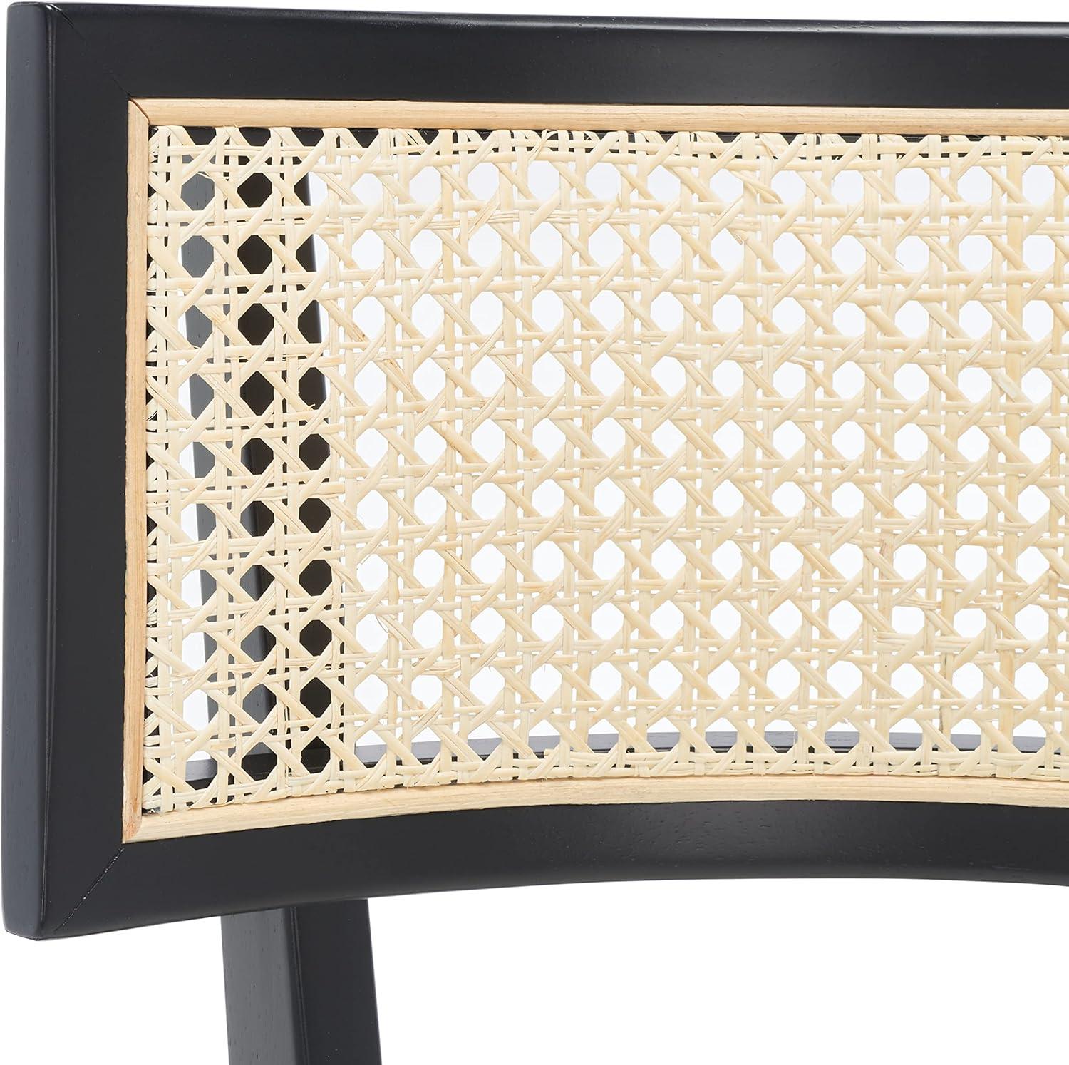 image:imageSafavieh Home Collection Galway Coastal WhiteNatural Cane Seat Cushion Dining ChairBlackNatural
