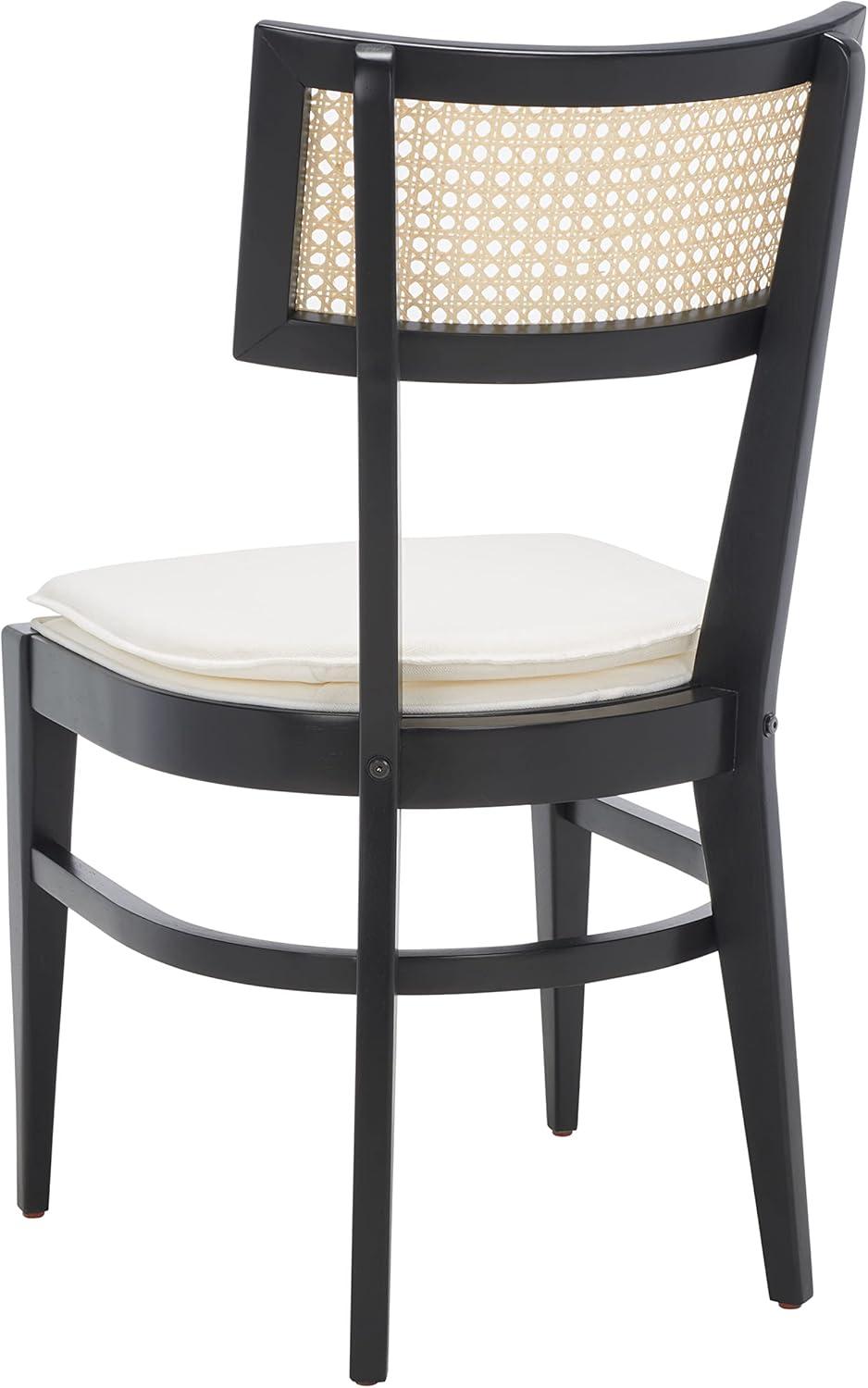 image:imageSafavieh Home Collection Galway Coastal WhiteNatural Cane Seat Cushion Dining ChairBlackNatural