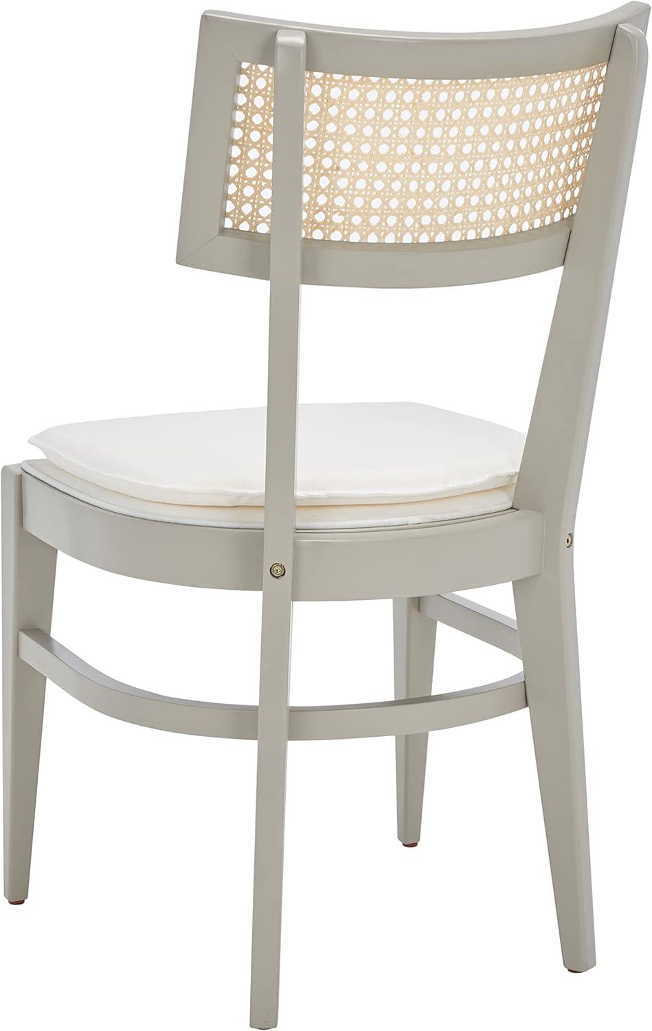 image:imageSafavieh Home Collection Galway Coastal WhiteNatural Cane Seat Cushion Dining ChairGreyNatural
