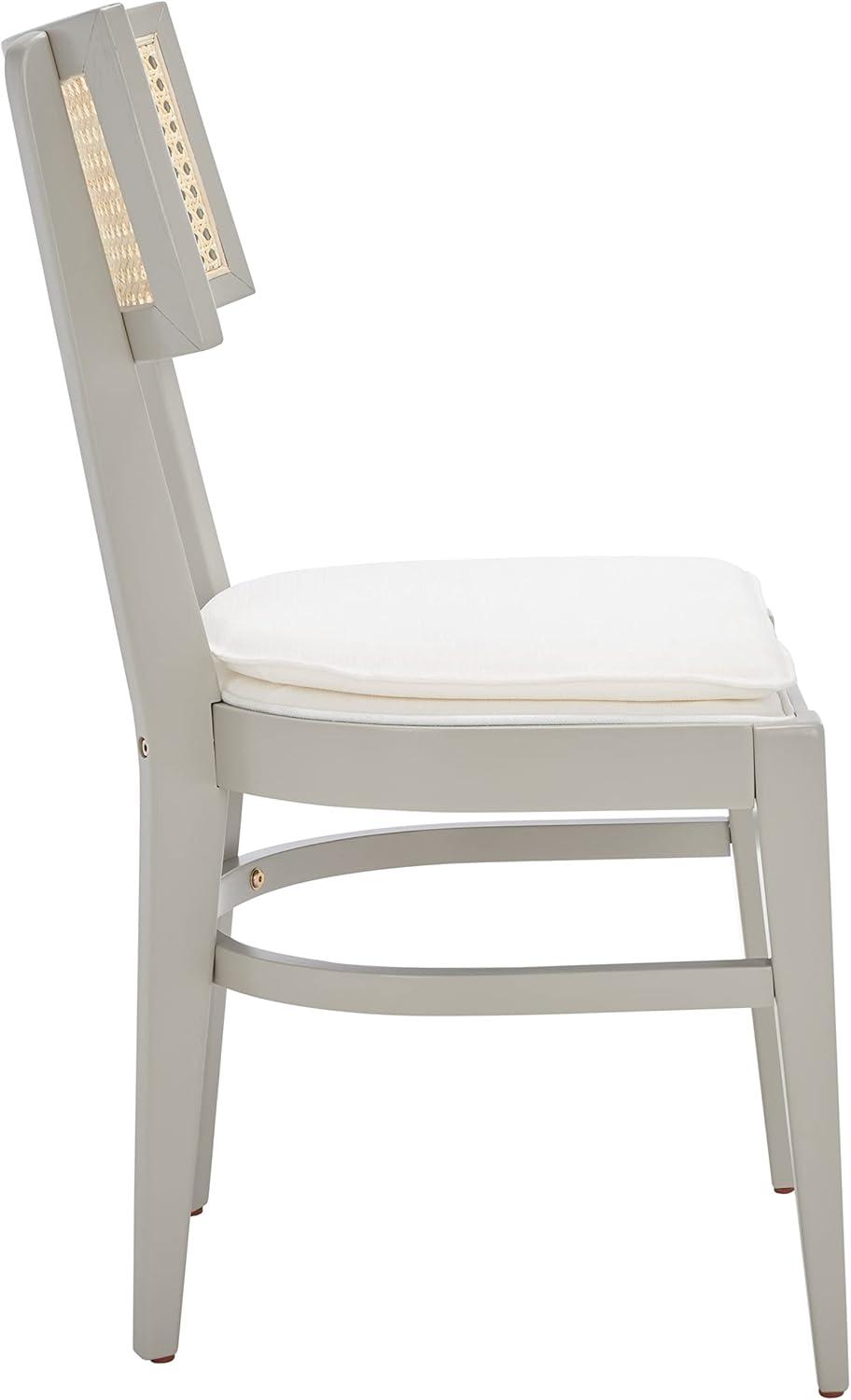 image:imageSafavieh Home Collection Galway Coastal WhiteNatural Cane Seat Cushion Dining ChairGreyNatural