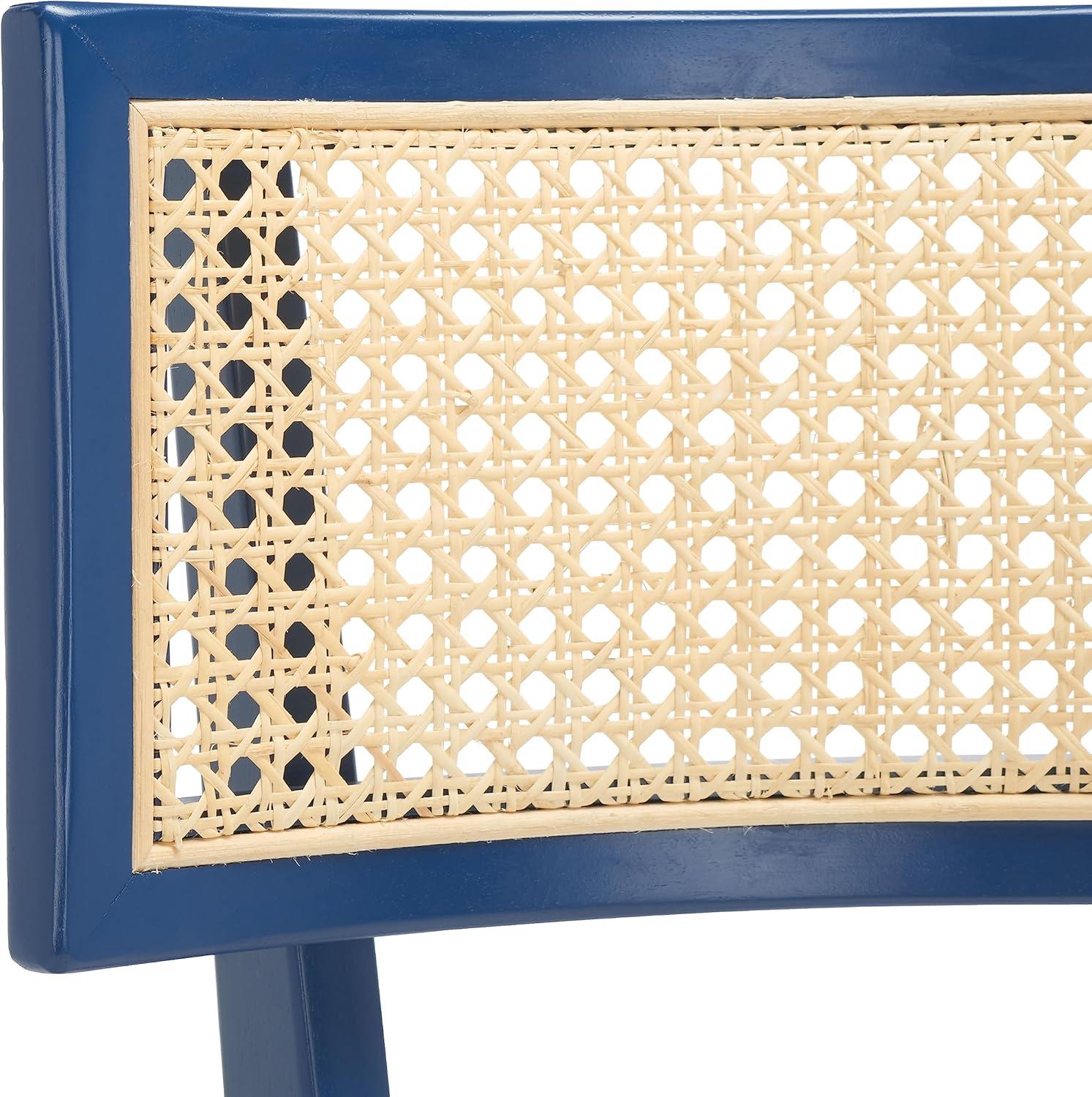 image:imageSafavieh Home Collection Galway Coastal WhiteNatural Cane Seat Cushion Dining ChairNavyNatural