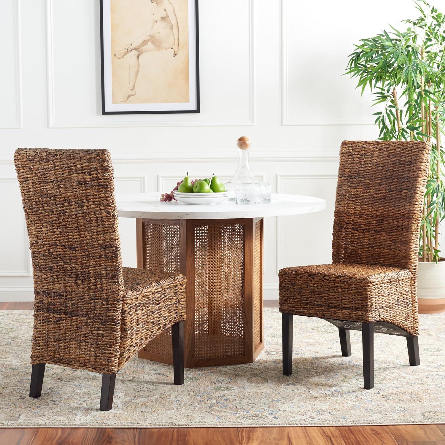 image:imageSafavieh Home Collection Kiska Natural Dining Chair Set of 2Dark Brown