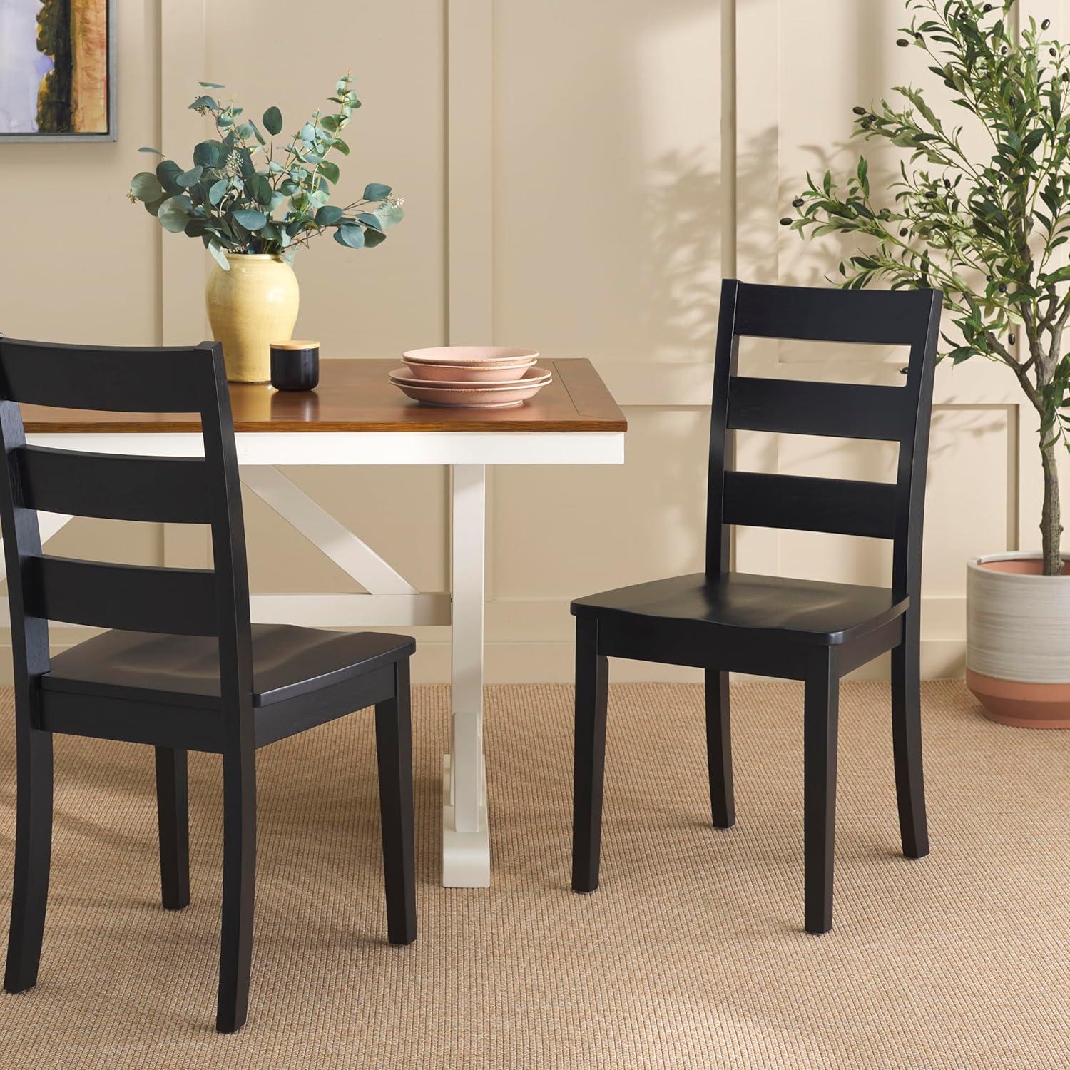 image:imageSafavieh Home Collection Silio White Ladder Back 18inch Dining Chair Set of 2Black